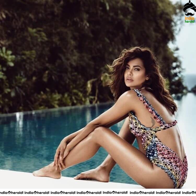 Esha Gupta Hot Exposing Photos in Bra and Undies kinda Bikini Set 1