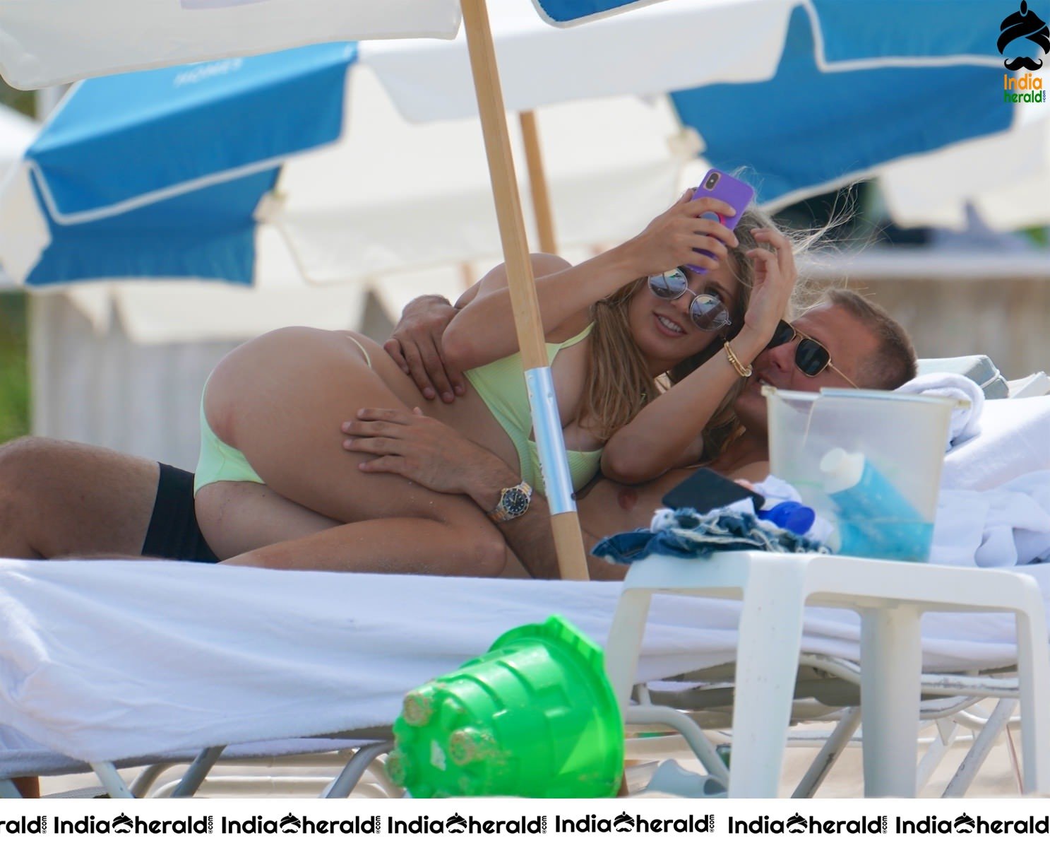 Eugenie Bouchard in Bikini and enjoying with boyfriend on the beach in Miami Set 2