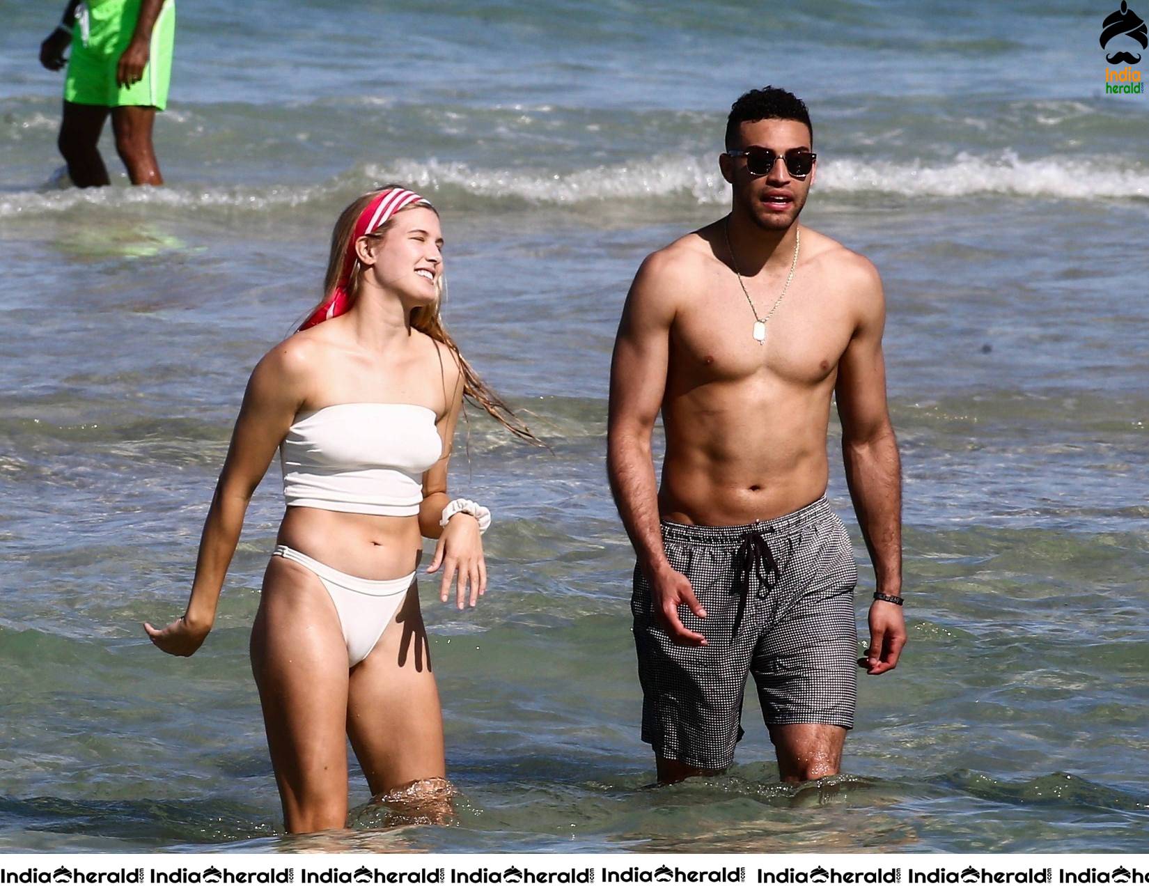 Eugenie Bouchard in White Bikini on the beach in Miami Set 1