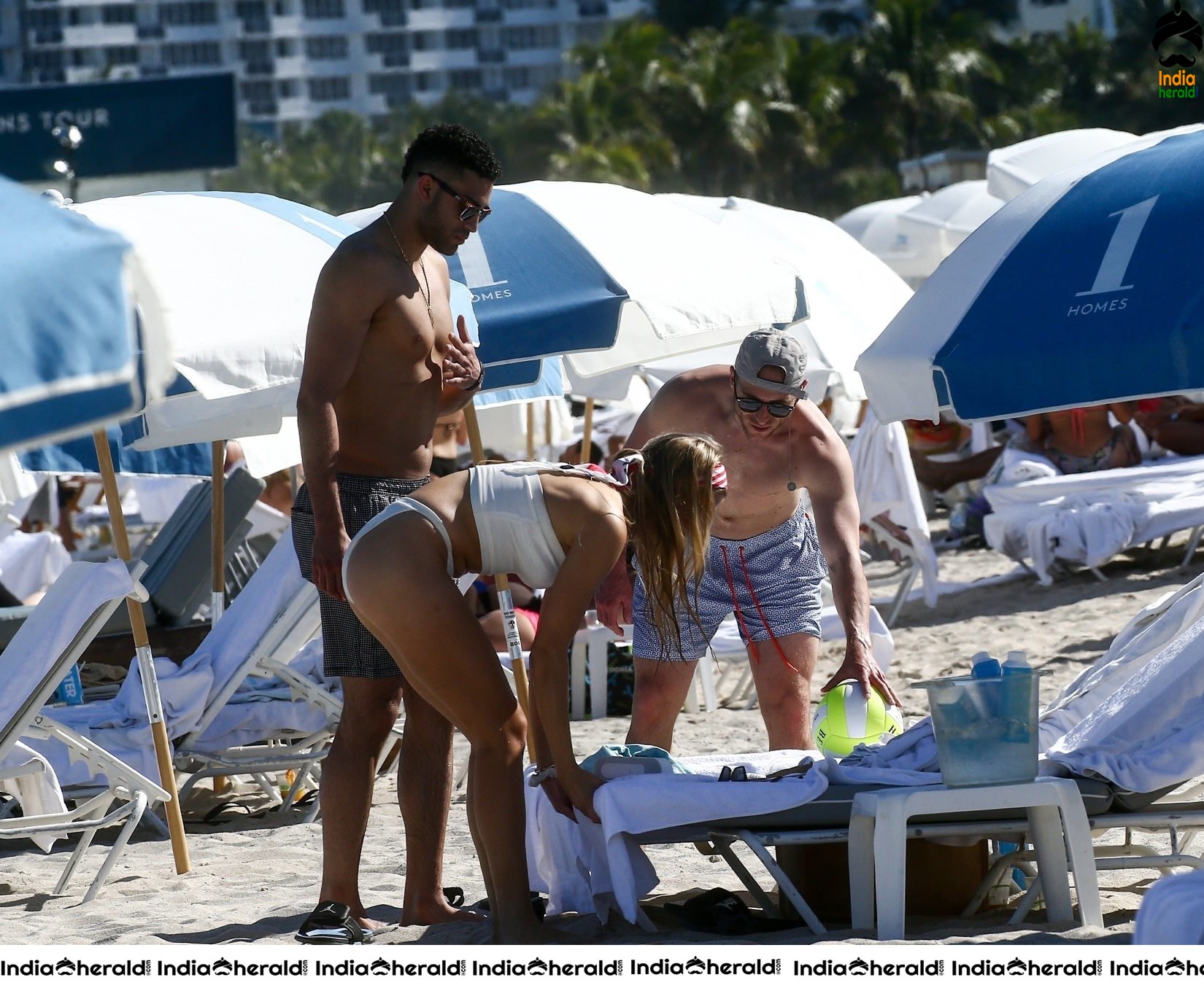 Eugenie Bouchard in White Bikini on the beach in Miami Set 1