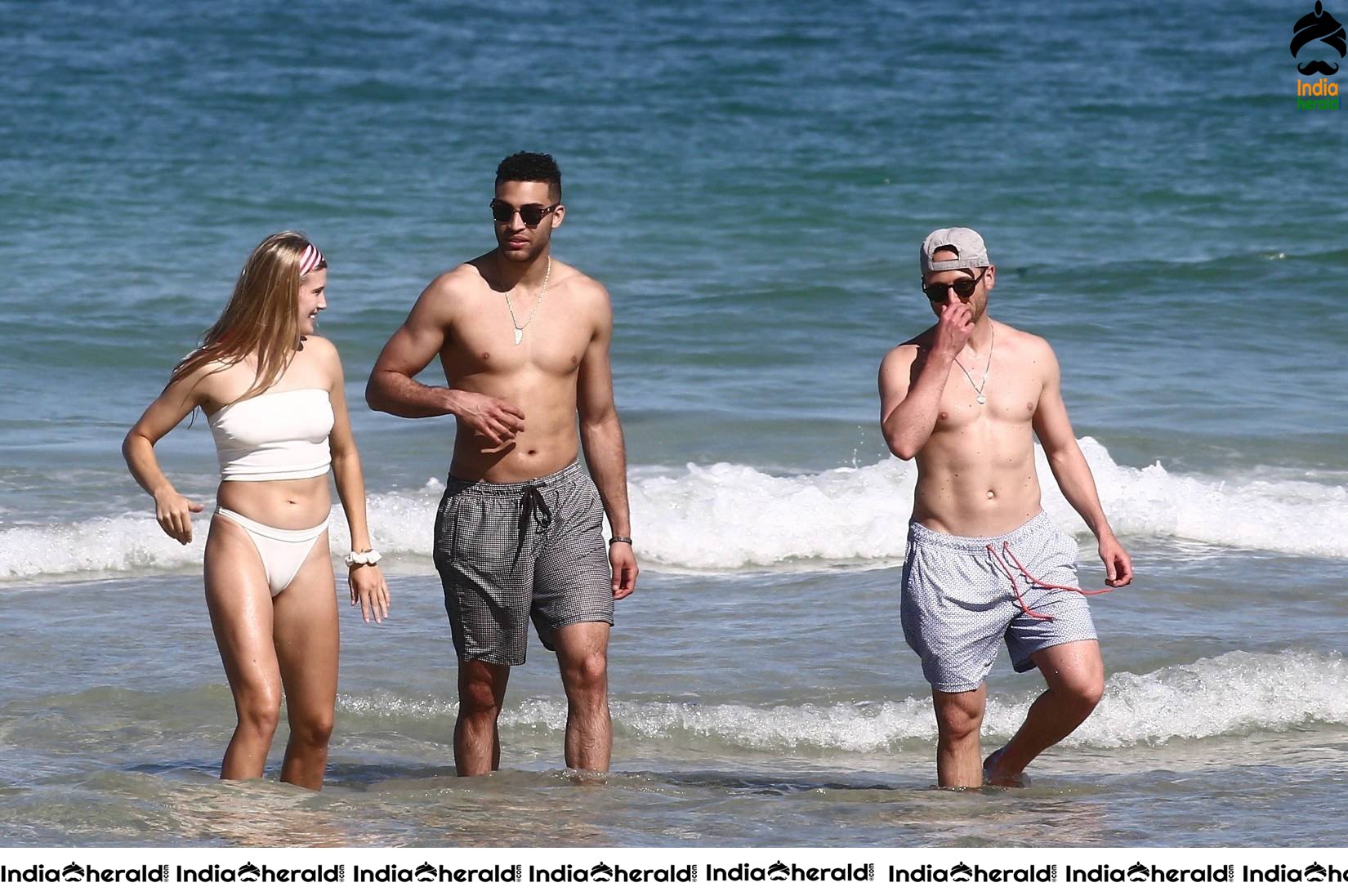 Eugenie Bouchard in White Bikini on the beach in Miami Set 2