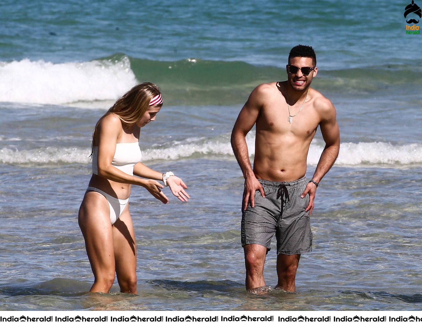 Eugenie Bouchard in White Bikini on the beach in Miami Set 2