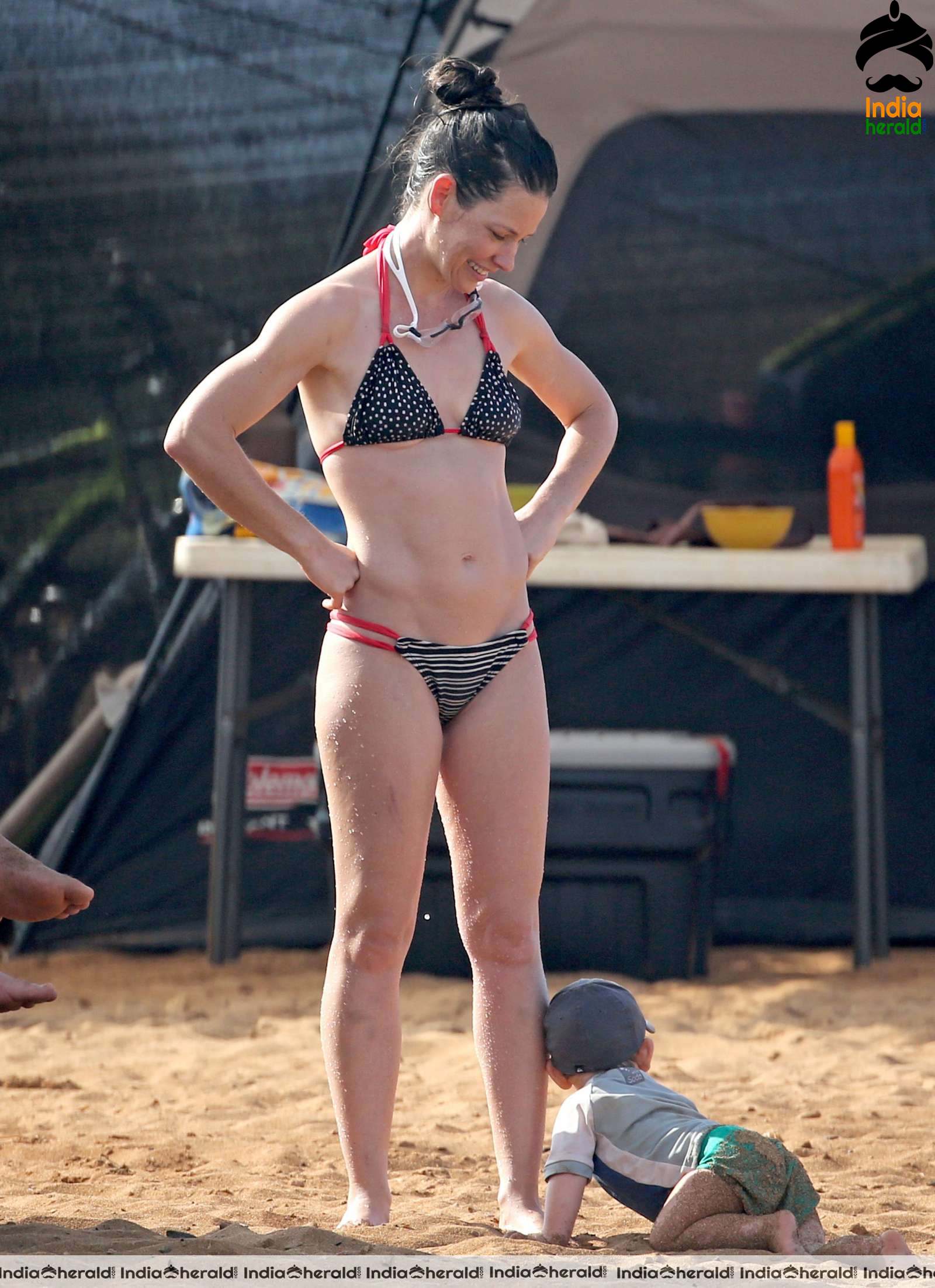 Evangeline Lilly in Bikini at a beach in Hawaii Set 2