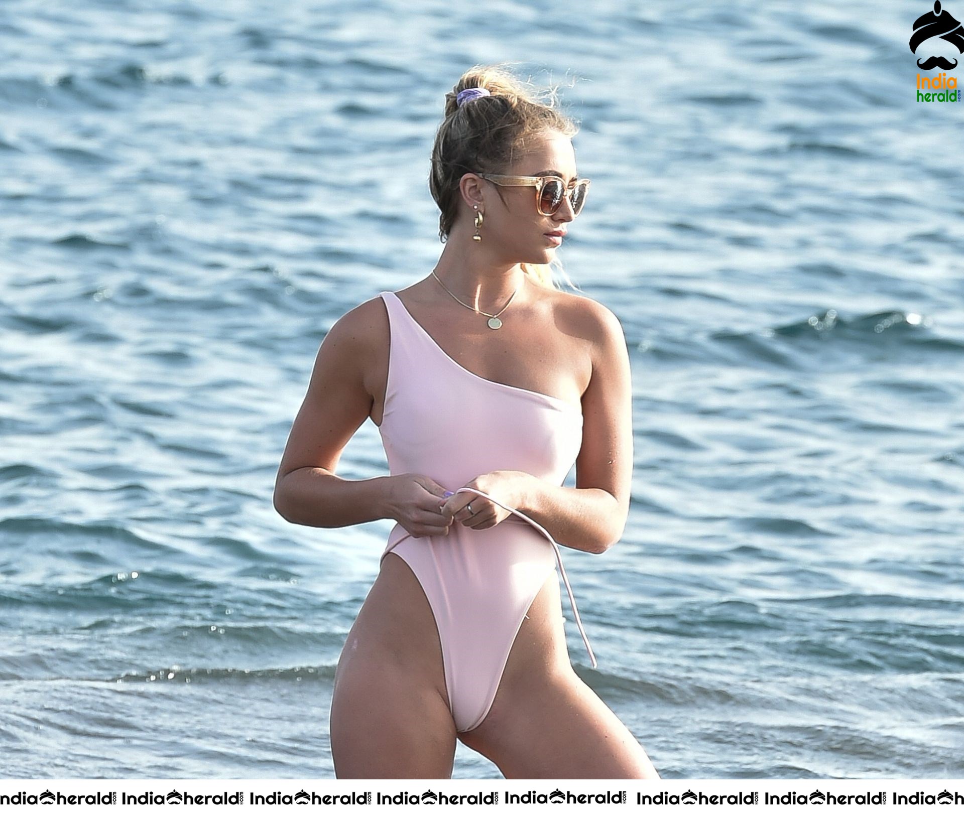 Georgia Harrison in Bikini and Enjoys a day on the beach in Tenerife