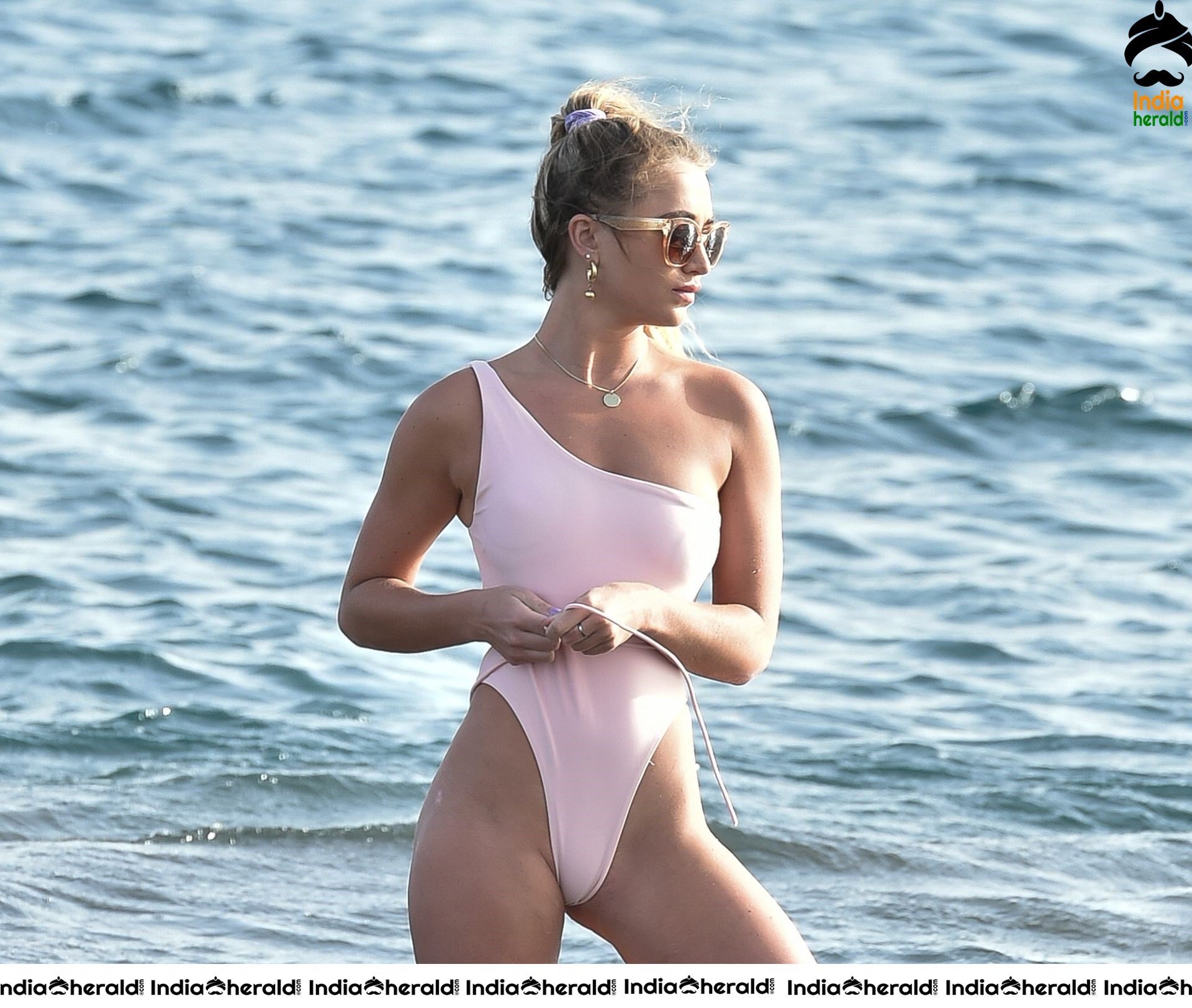 Georgia Harrison in Bikini and Enjoys a day on the beach in Tenerife