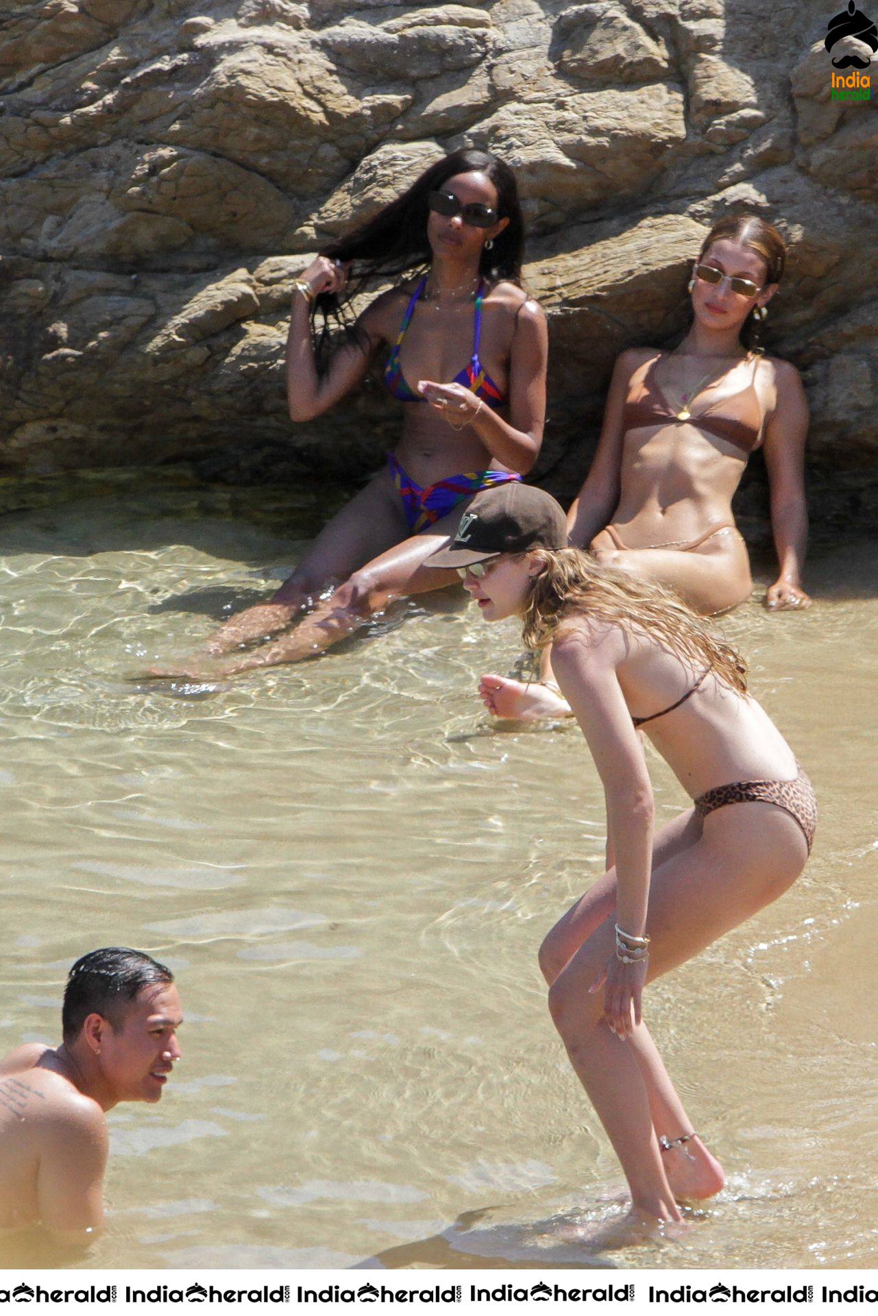 Gigi Hadid and Bella Hadid expose their Bikini Bodies On Mykonos Island Set 1