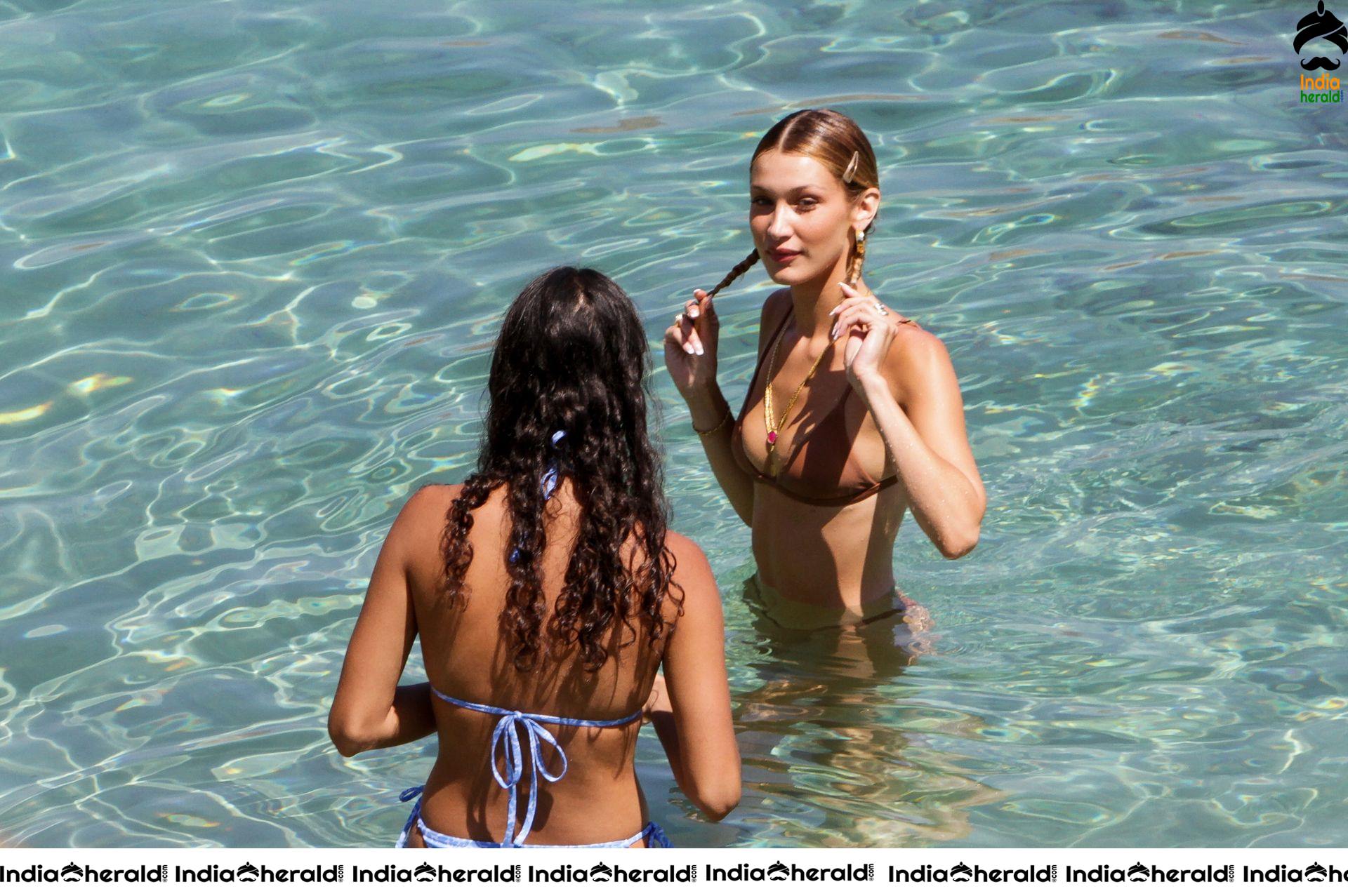 Gigi Hadid and Bella Hadid expose their Bikini Bodies On Mykonos Island Set 2