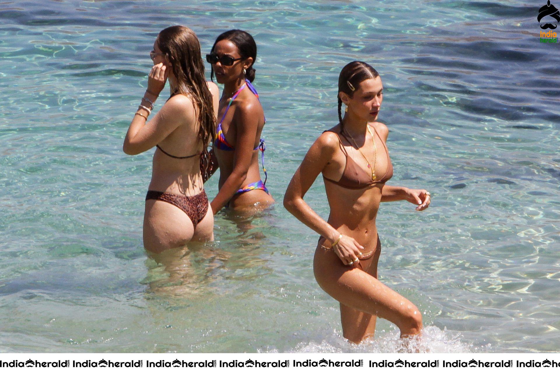 Gigi Hadid and Bella Hadid expose their Bikini Bodies On Mykonos Island Set 3