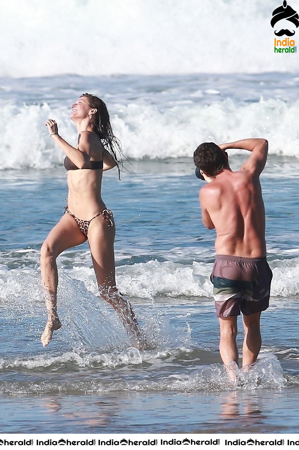 Gisele Bundchen during a Bikini photo shoot on the beach in Costa Rica Set 2