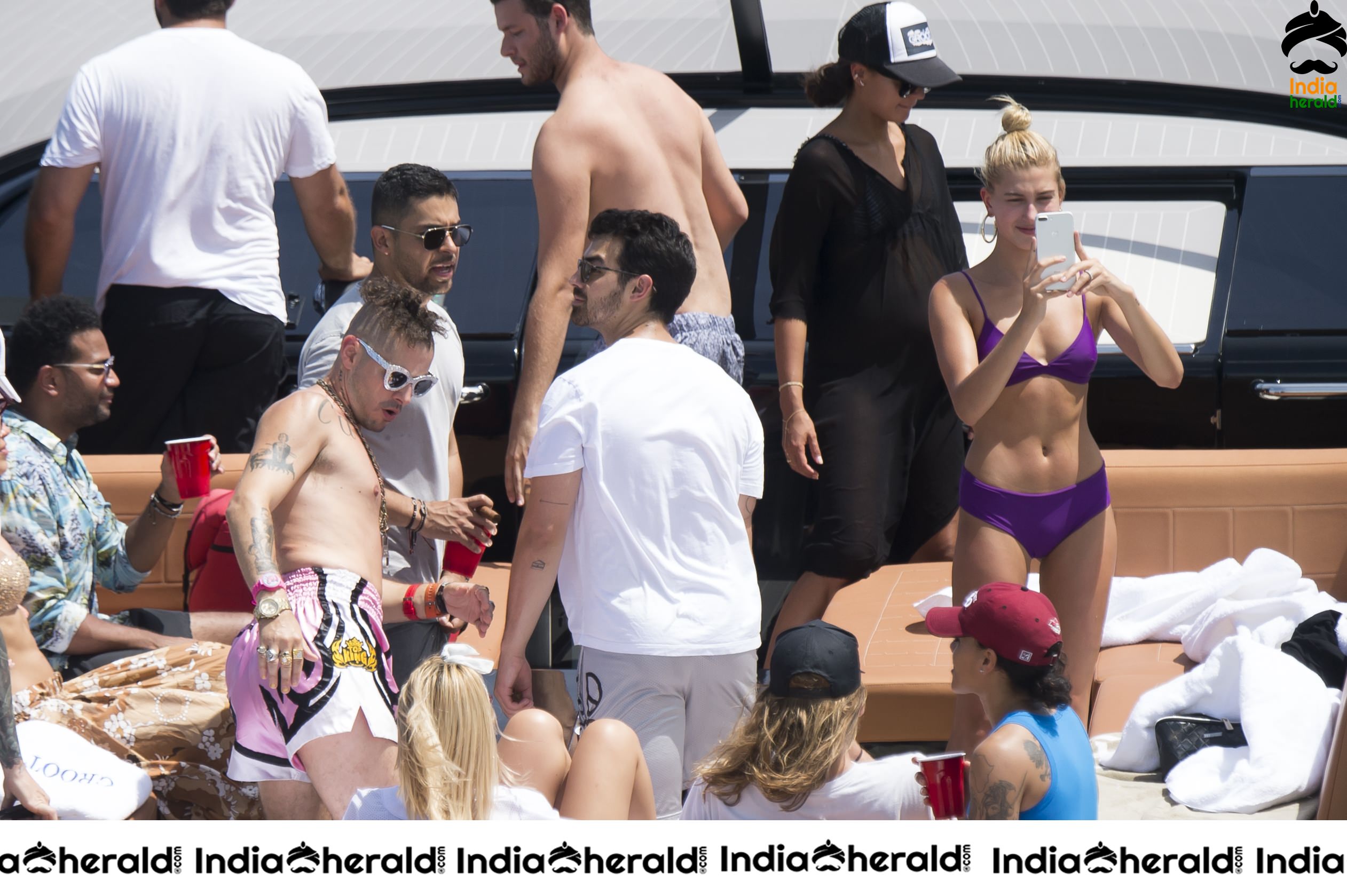 Hailey Baldwin In a Bikini on a Boat in Miami Set 1