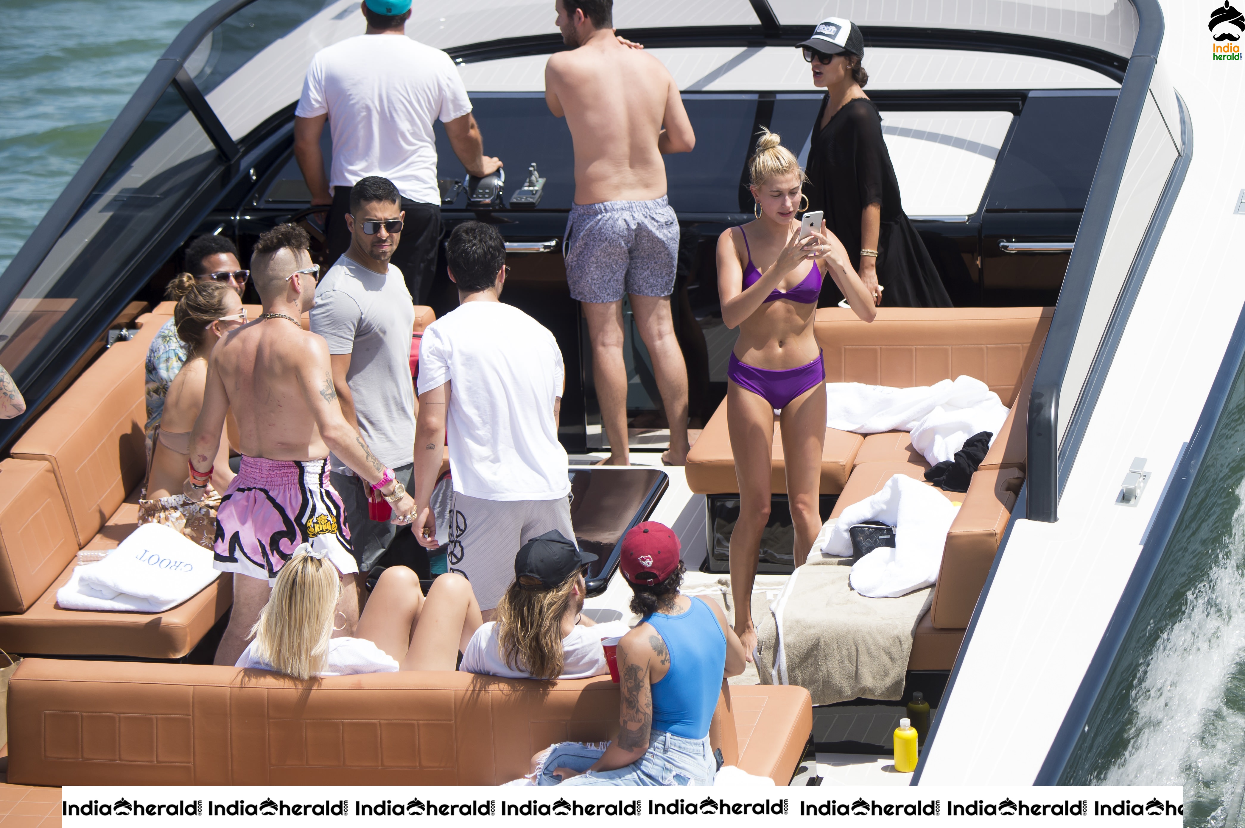 Hailey Baldwin In a Bikini on a Boat in Miami Set 2
