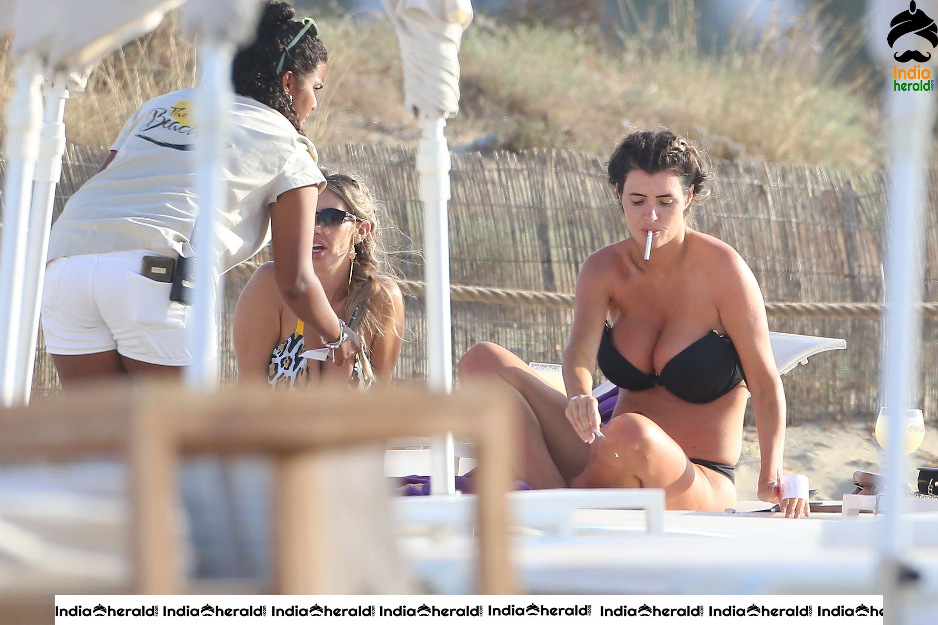Helen Wood caught in Bikini as she exposes her Big Assets at a beach club in Ibiza Set 1