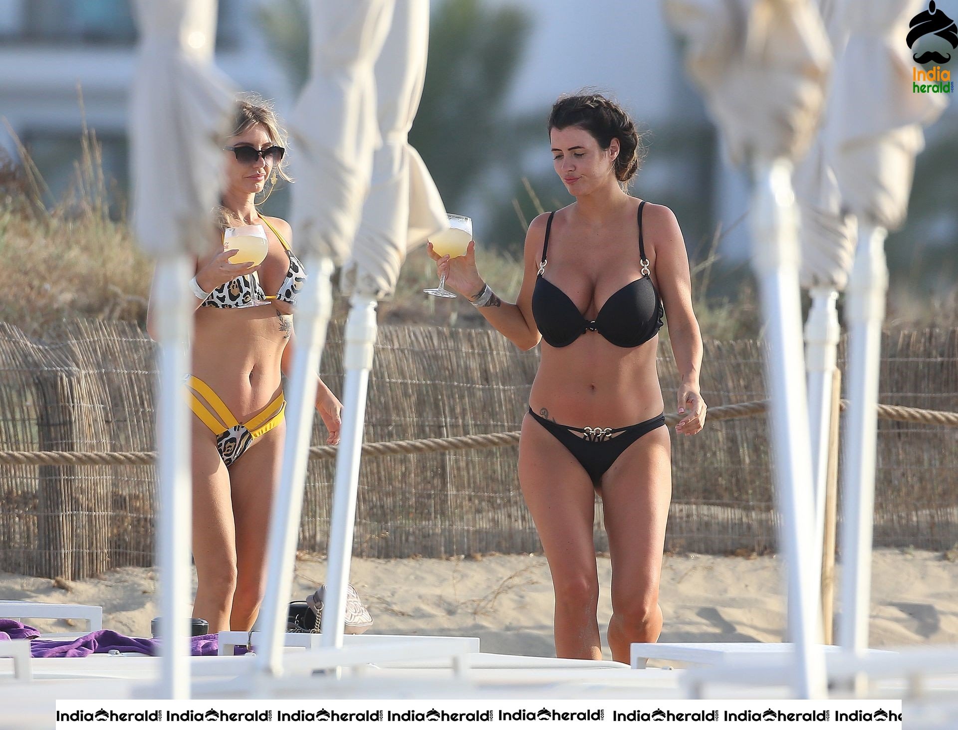 Helen Wood caught in Bikini as she exposes her Big Assets at a beach club in Ibiza Set 2