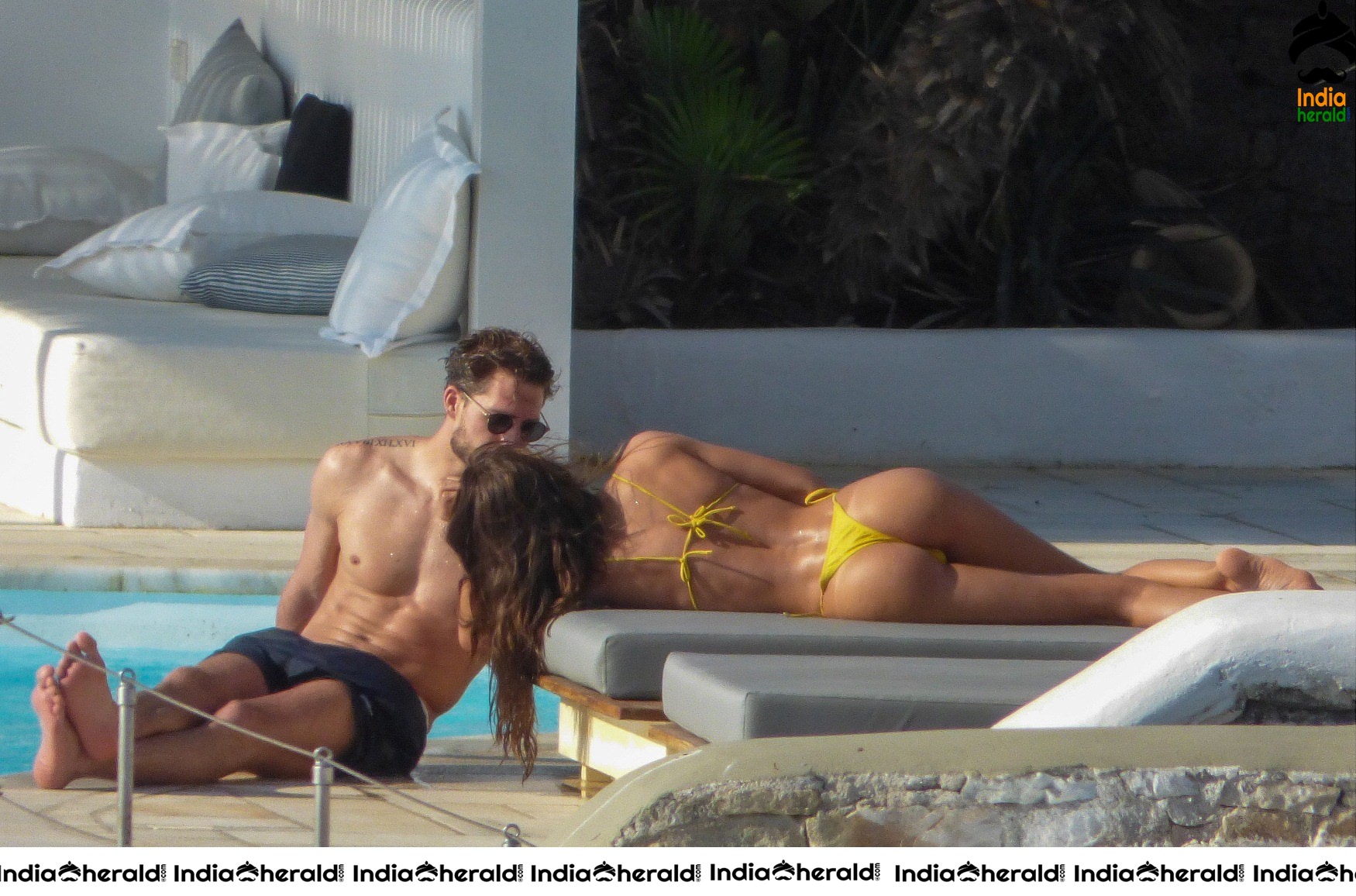 Izabel Goulart in Yellow Bikini on vacation in Mykonos