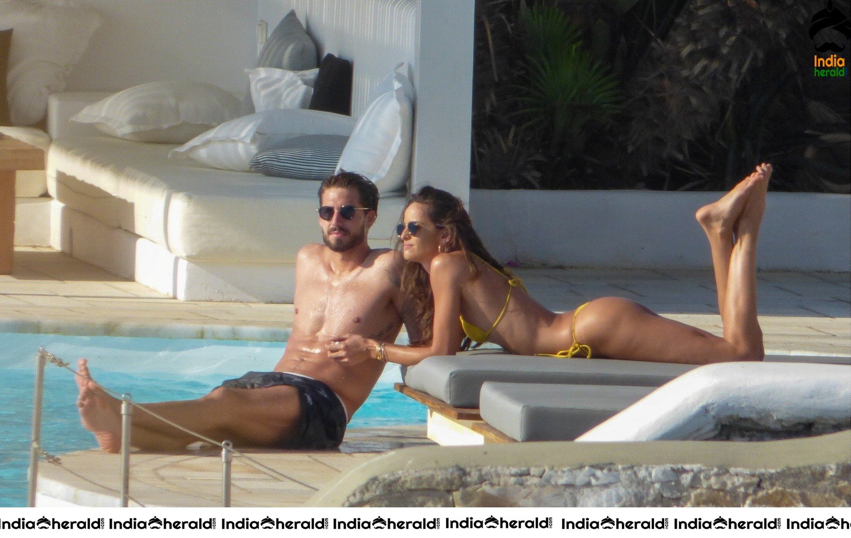 Izabel Goulart in Yellow Bikini on vacation in Mykonos