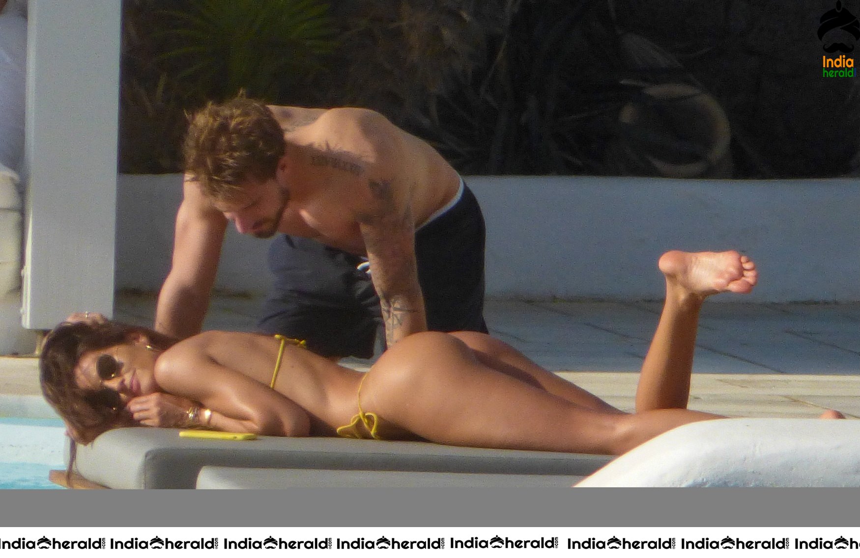 Izabel Goulart in Yellow Bikini on vacation in Mykonos