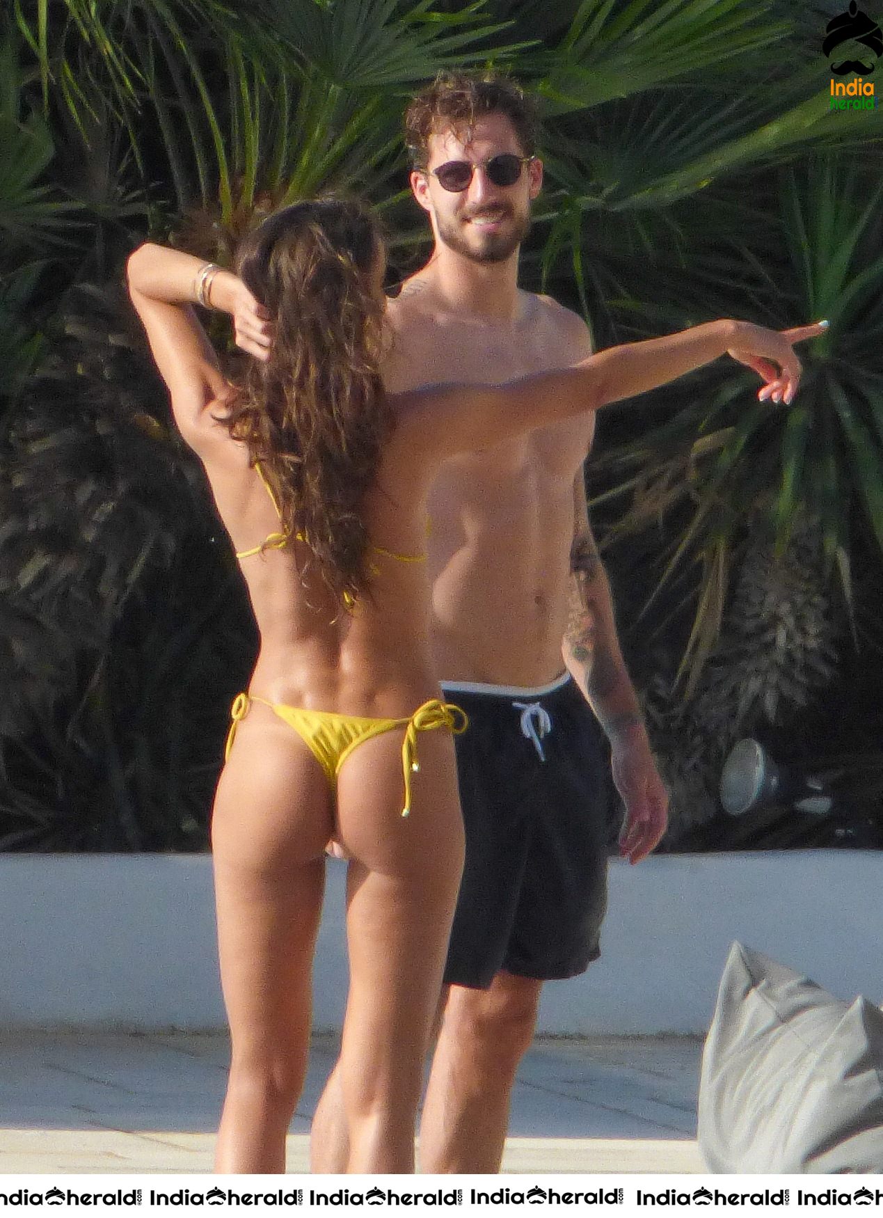 Izabel Goulart in Yellow Bikini on vacation in Mykonos