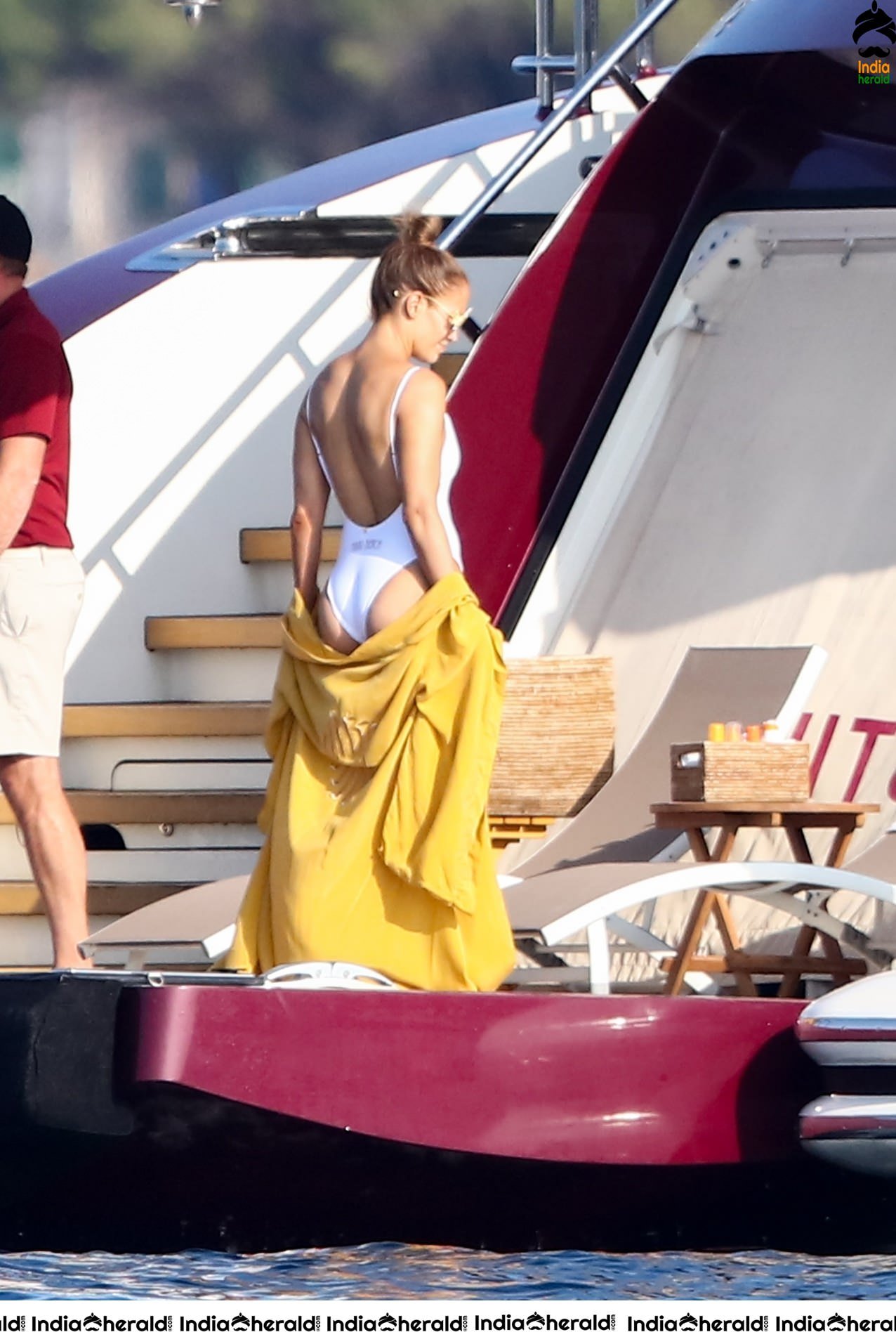Jennifer Lopez in a Swimsuit on a Yacht in Saint Tropez