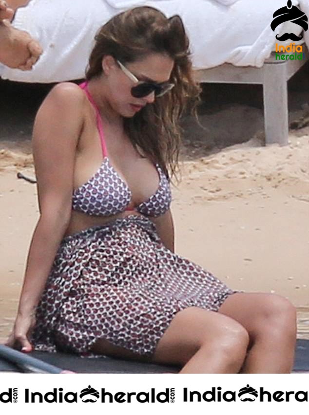 Jessica Alba in a Cover Up Bikini