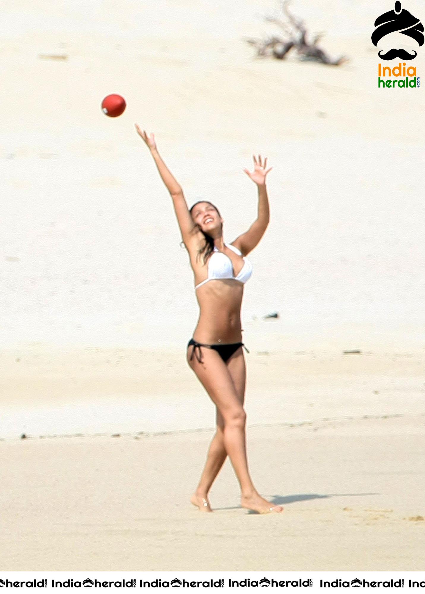 Jessica Alba Sexy in White Bikini at Las Cabo