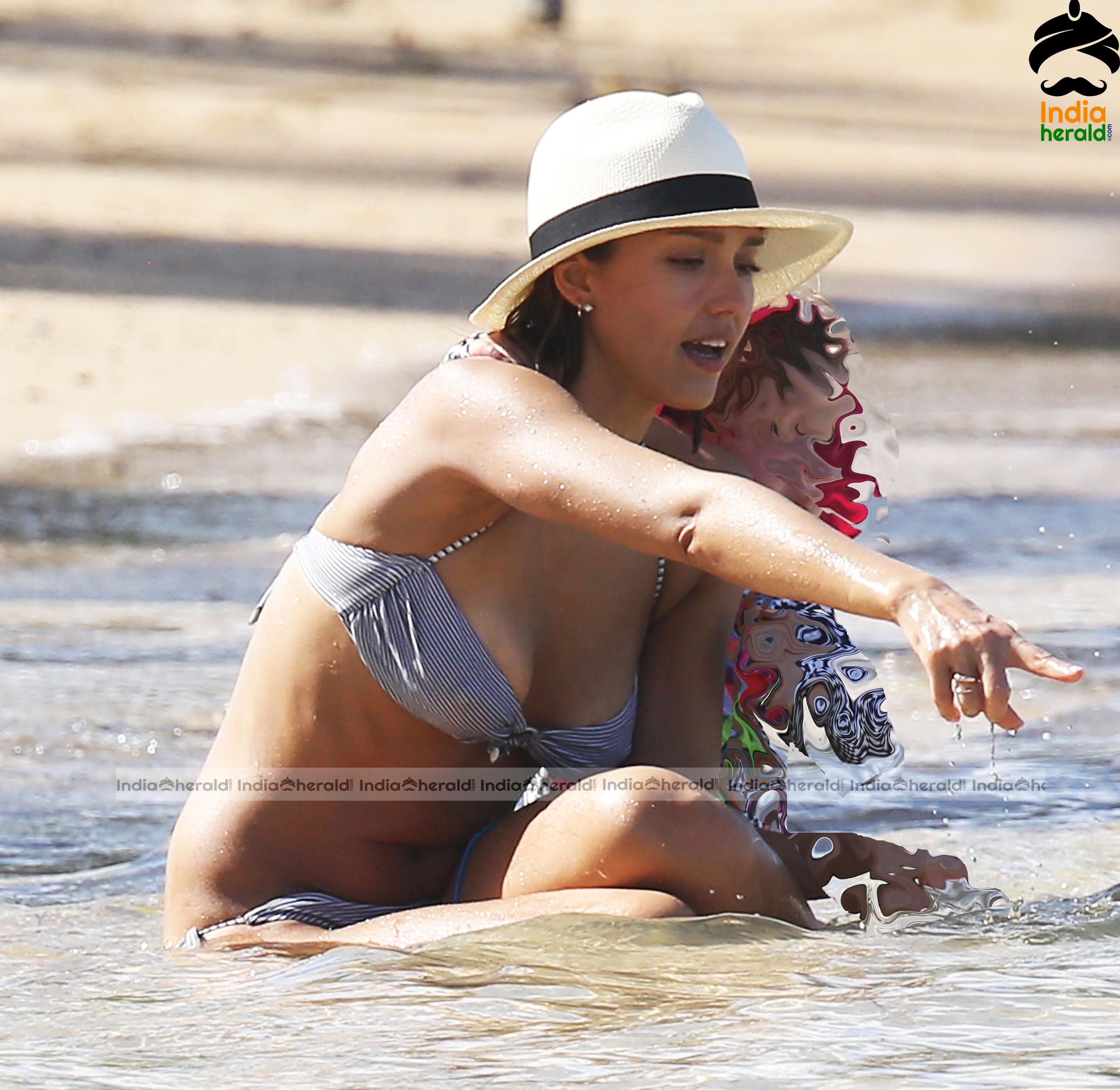 Jessica Alba Spotted in Bikini at Caribbean Beaches Set 3