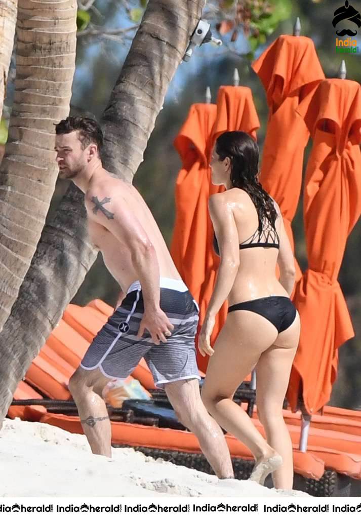 Jessica Biel Wearing a Bikini at a Caribbean Beach Set 2