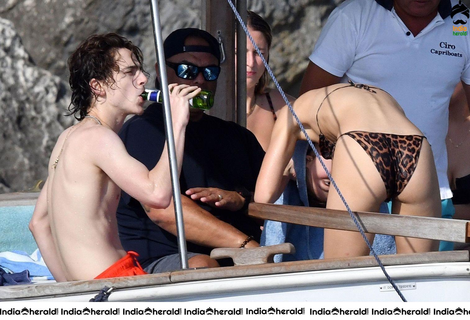 Johnny Depp Daughter Lily Rose Depp Caught in Bikini With her Boyfriend in a Boat Set 1