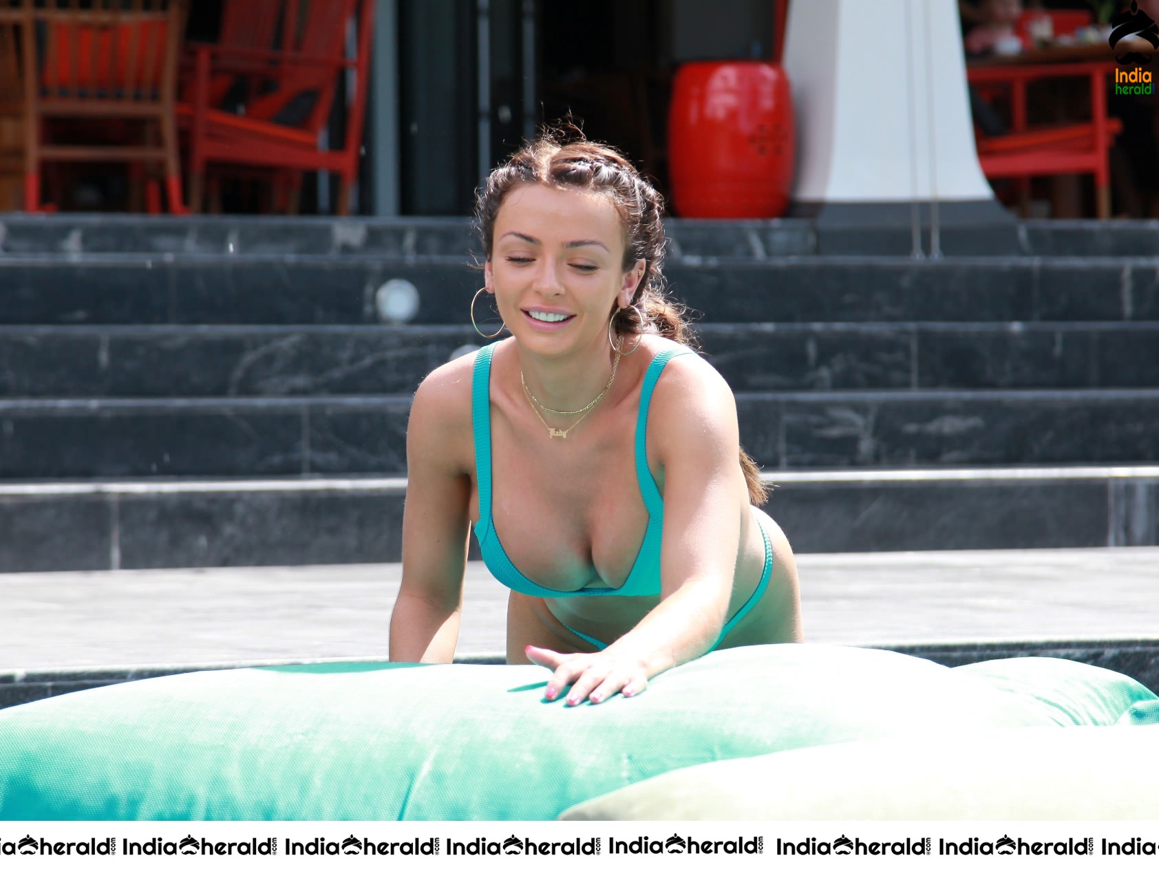 Kady McDermott flaunts her sexy assets by poolside at the Baba Beach Club in Phuket