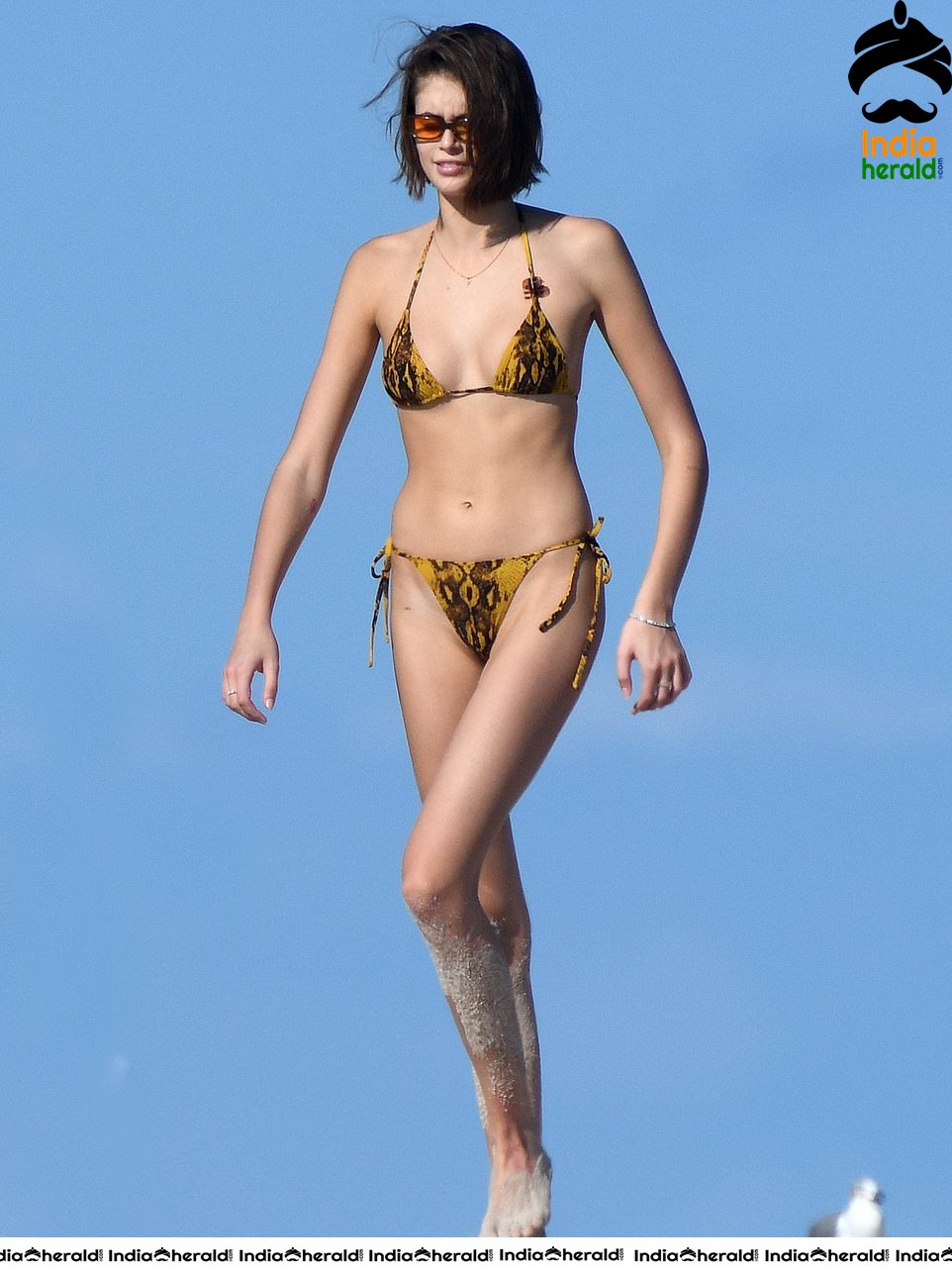 Kaia Gerber in a Bikini at a Beach in Miami Set 1