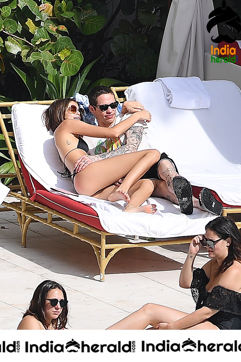 Kaia Gerber in a Black Bikini at a Pool in Miami Set 1