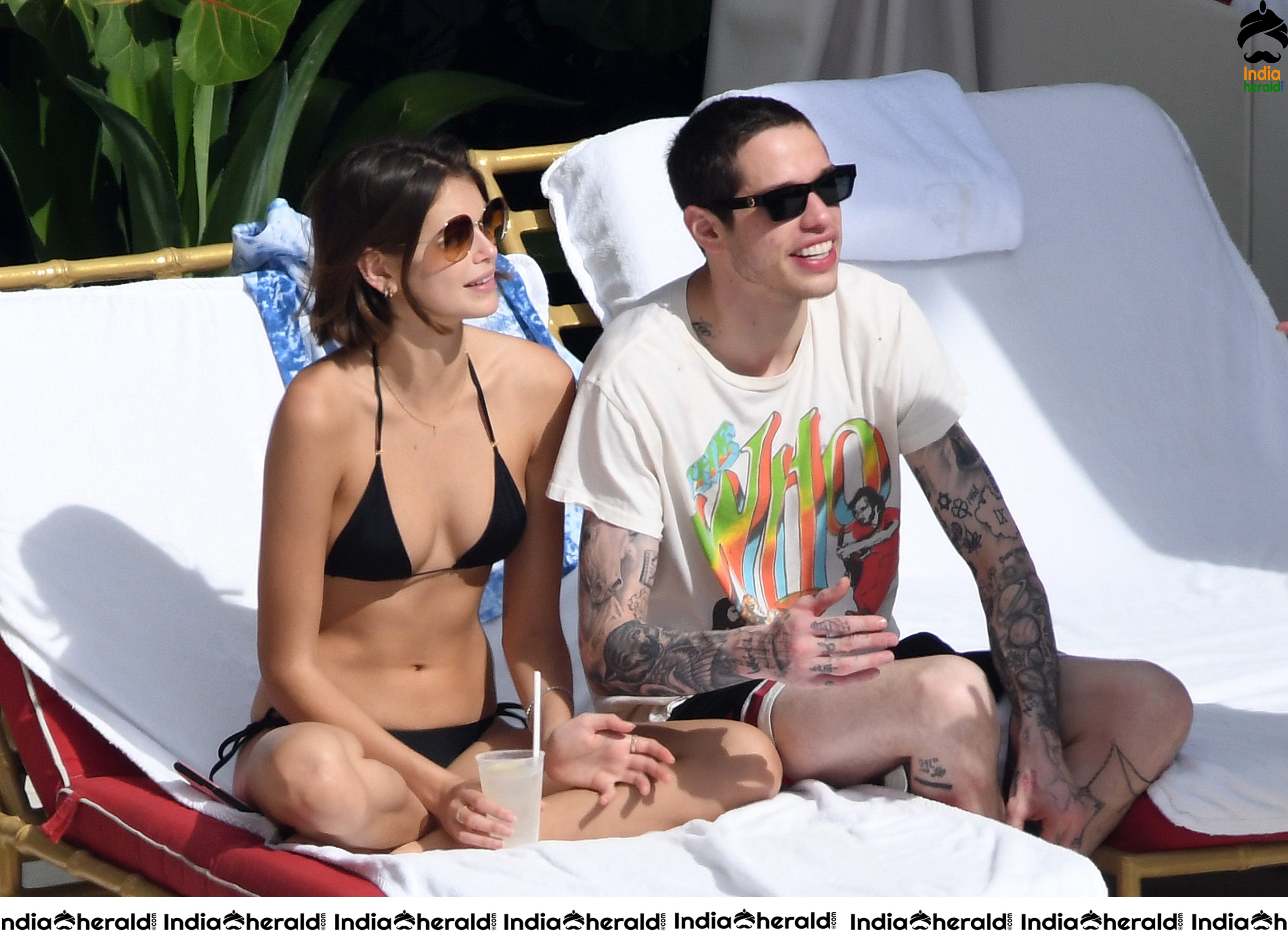 Kaia Gerber in a Black Bikini at a Pool in Miami Set 2