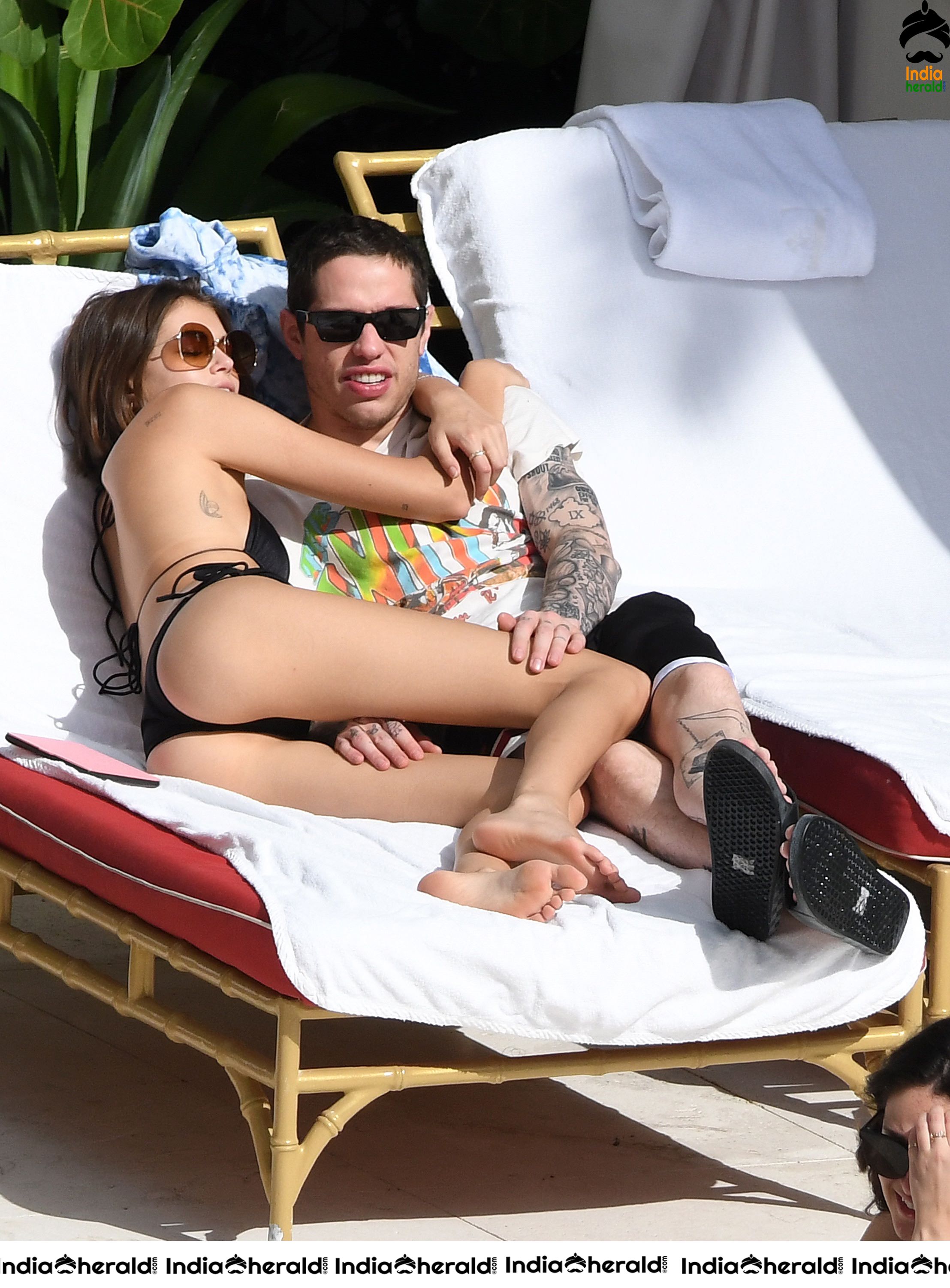 Kaia Gerber in a Black Bikini at a Pool in Miami Set 2