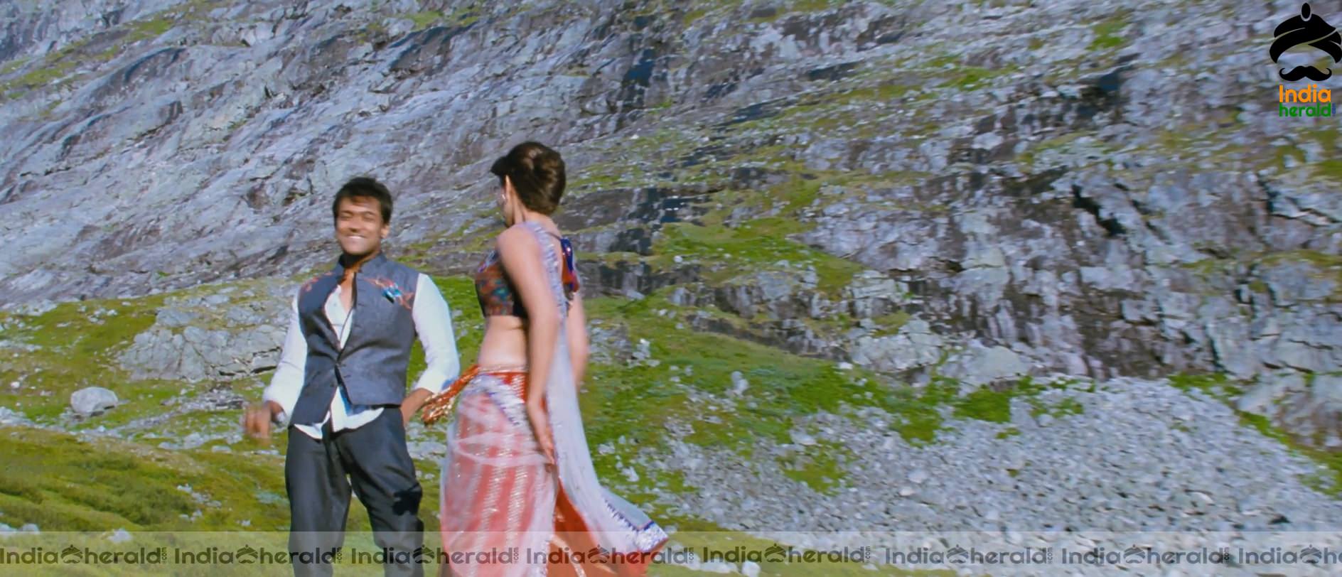 Kajal Aggarwal Showing Her Hot Midriff and Cleavage in a Sexy Exposing Lehenga Sequence Set 4