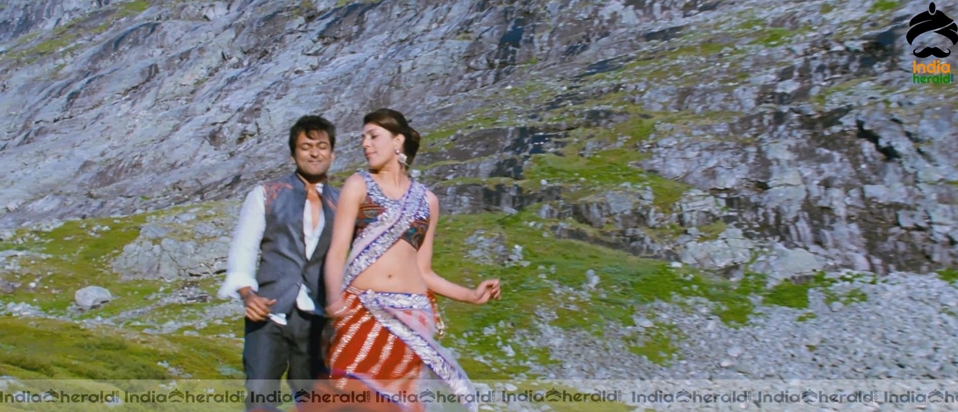 Kajal Aggarwal Showing Her Hot Midriff and Cleavage in a Sexy Exposing Lehenga Sequence Set 4