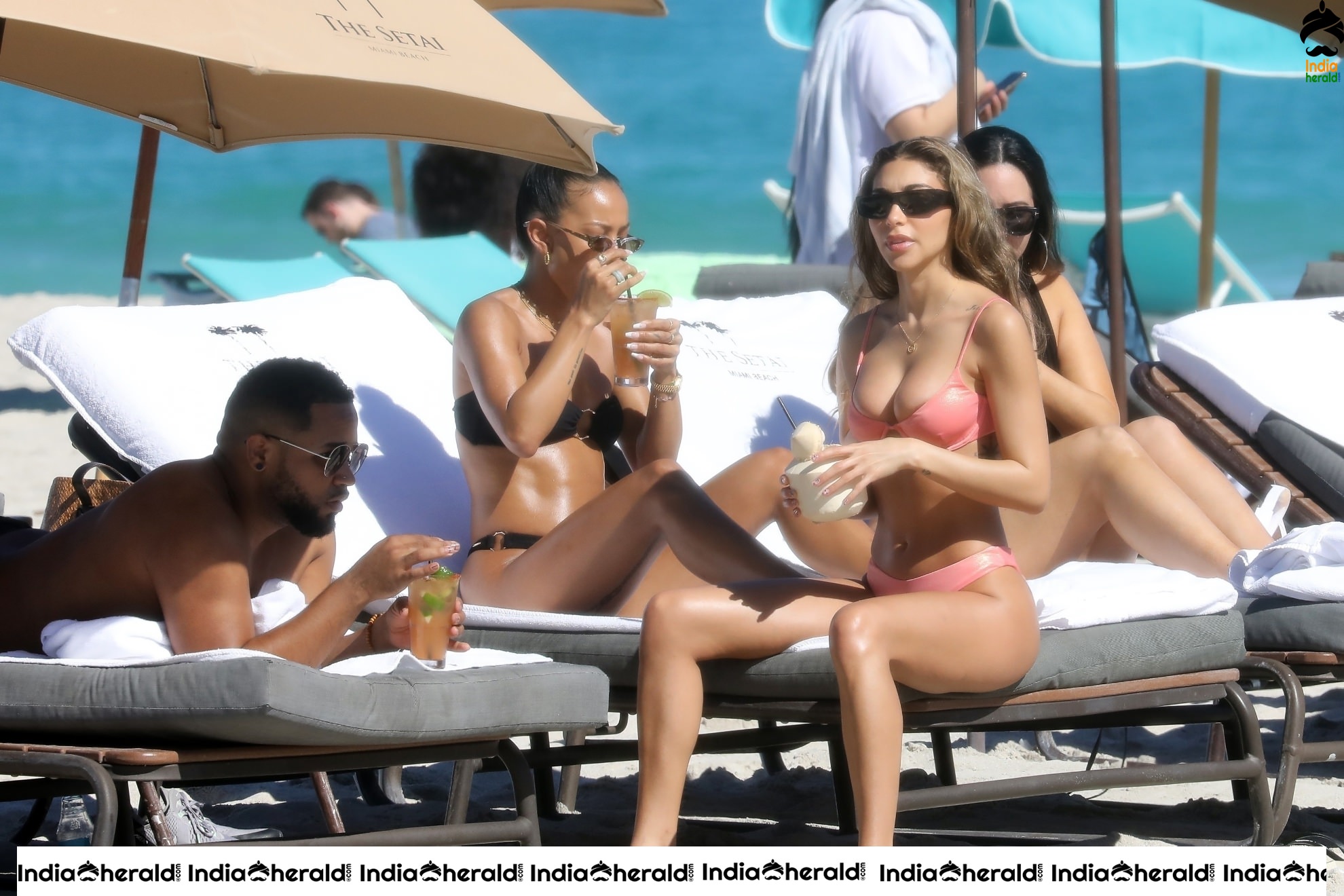 Karrueche Tran and Chantel Jeffries spotted in Bikini on the beach in Miami