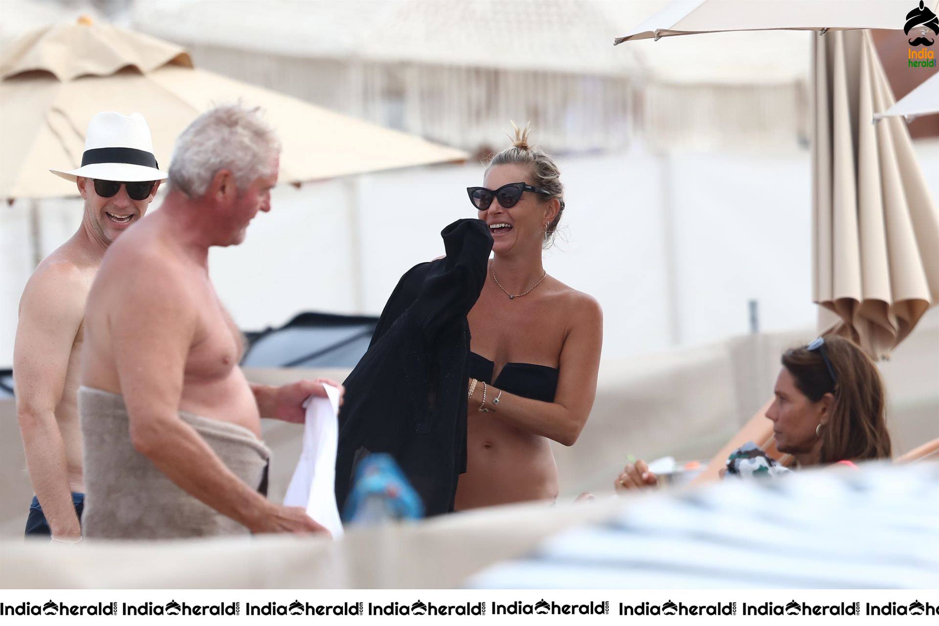 Kate Moss enjoys with her husband and caught in Bikini by beach side Set 2