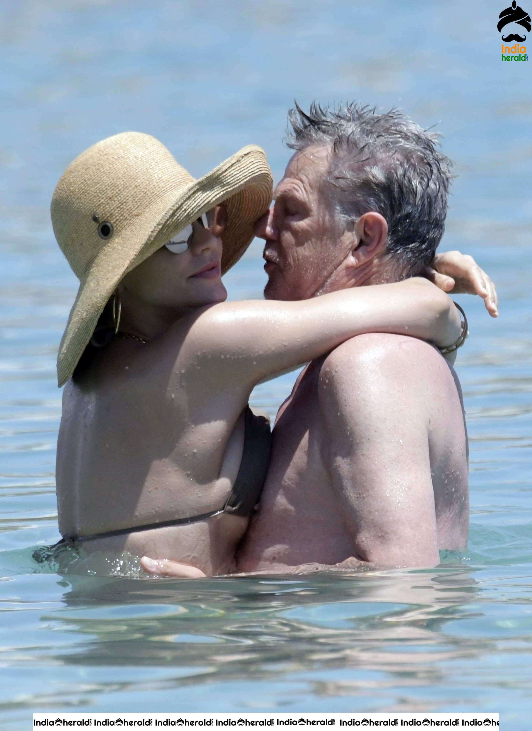 Katharine McPhee in a Bikini and Enjoying with a Old Man in Beach at Mykonos Set 2