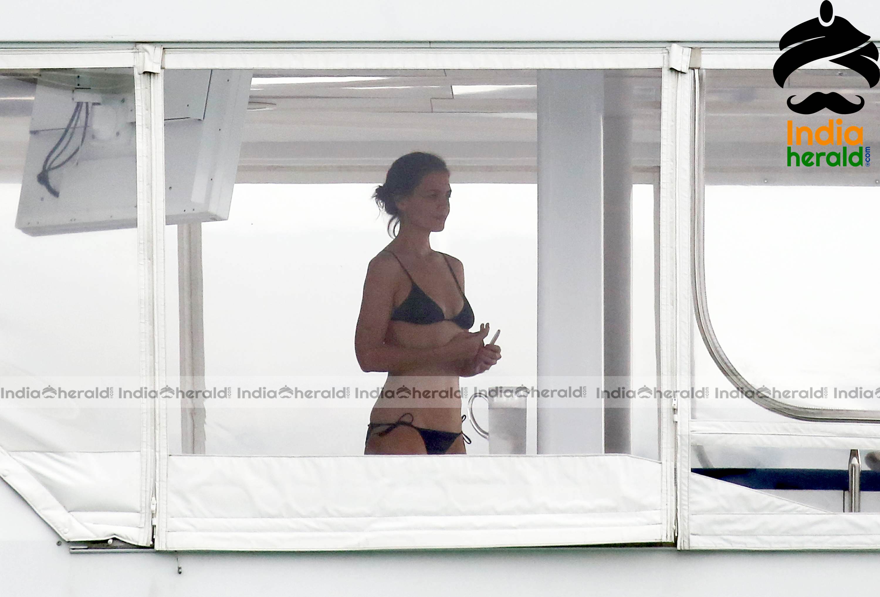 Katie Holmes Caught in Bikini in a Luxury Yacht at Miami Set 1