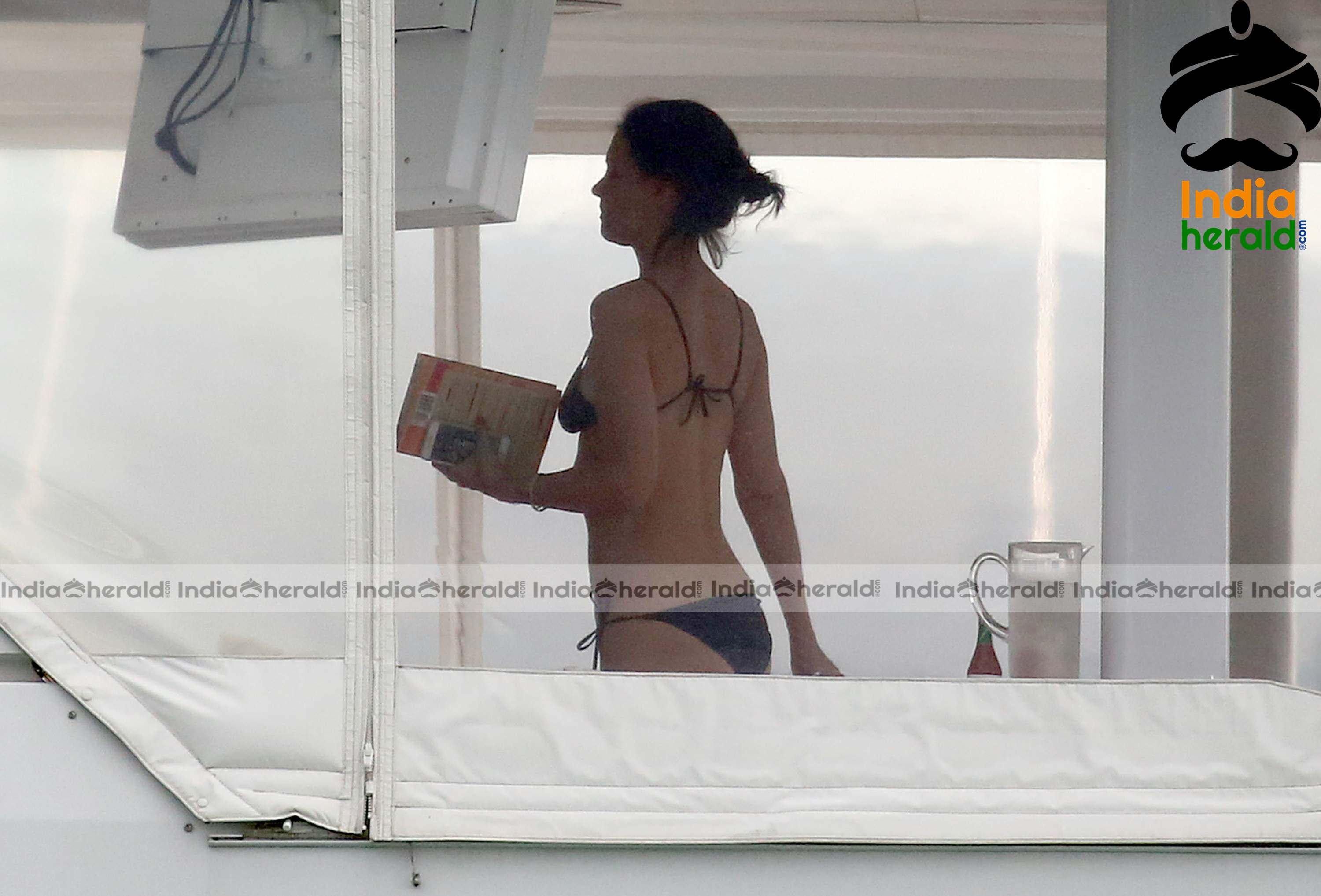 Katie Holmes Caught in Bikini in a Luxury Yacht at Miami Set 3