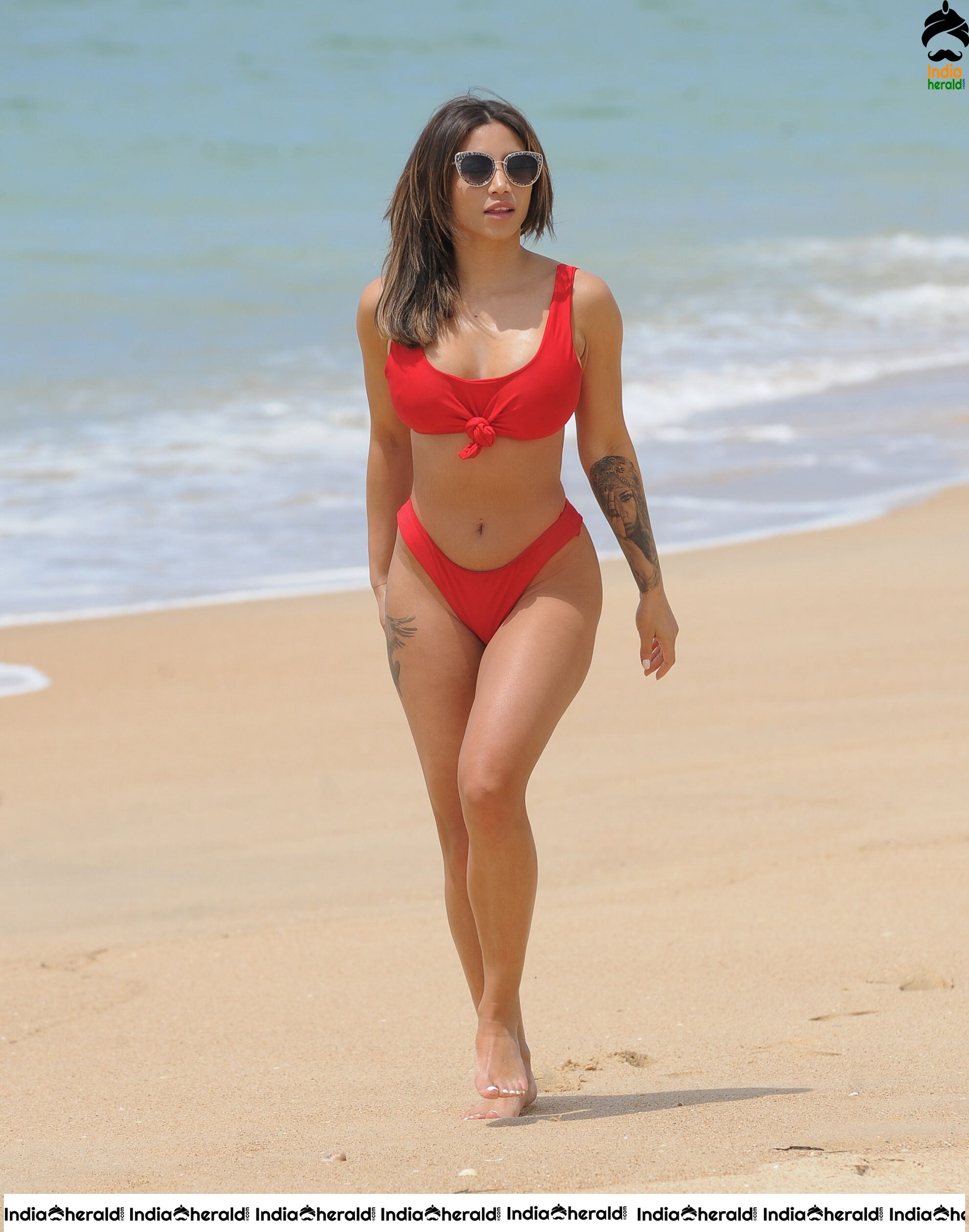 Kayleigh Morris seen enjoying a day on the beach in Tenerife