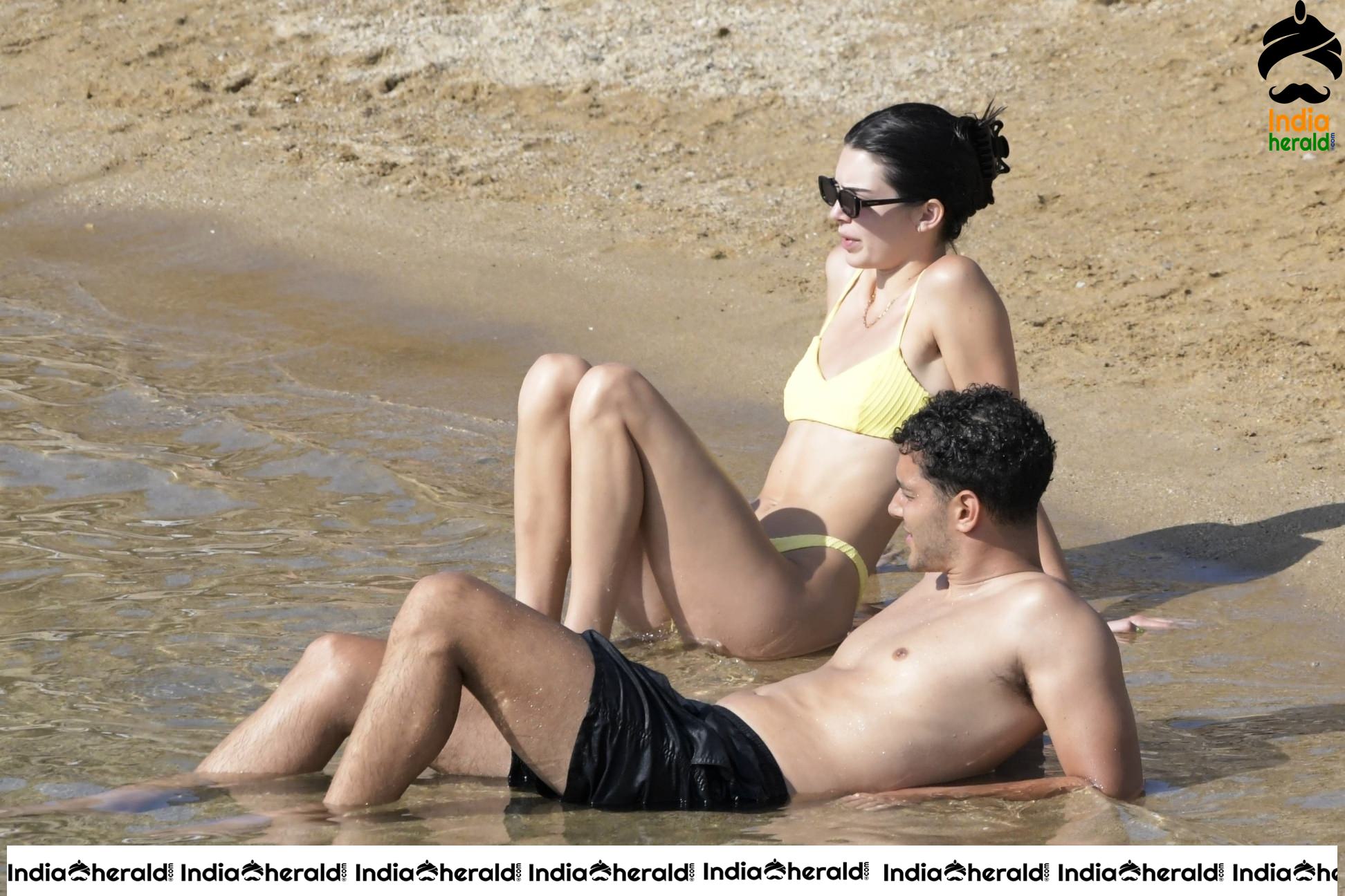 Kendall Jenner flaunts her Lean Hot Body in Bikini on the beach in Mykonos Set 1