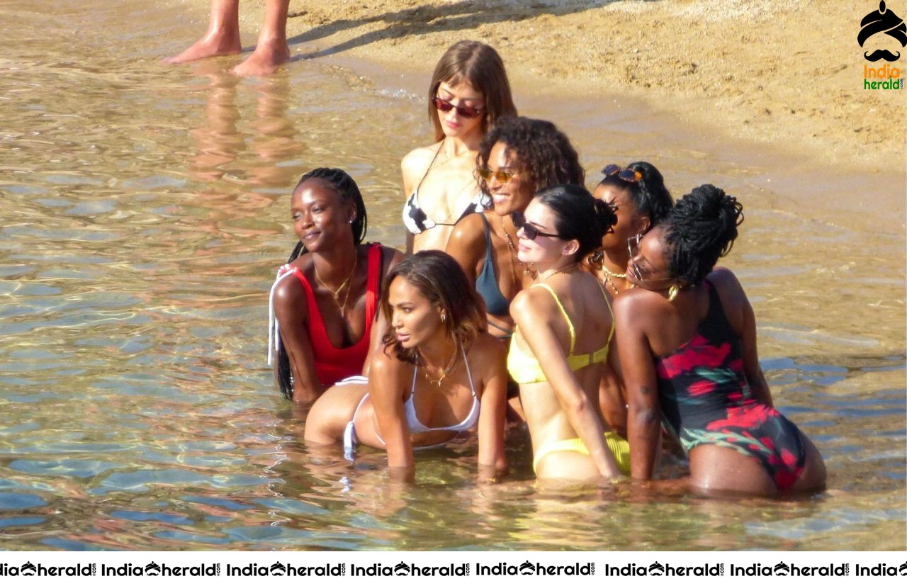 Kendall Jenner in a Bikini on a Beach in Mykonos