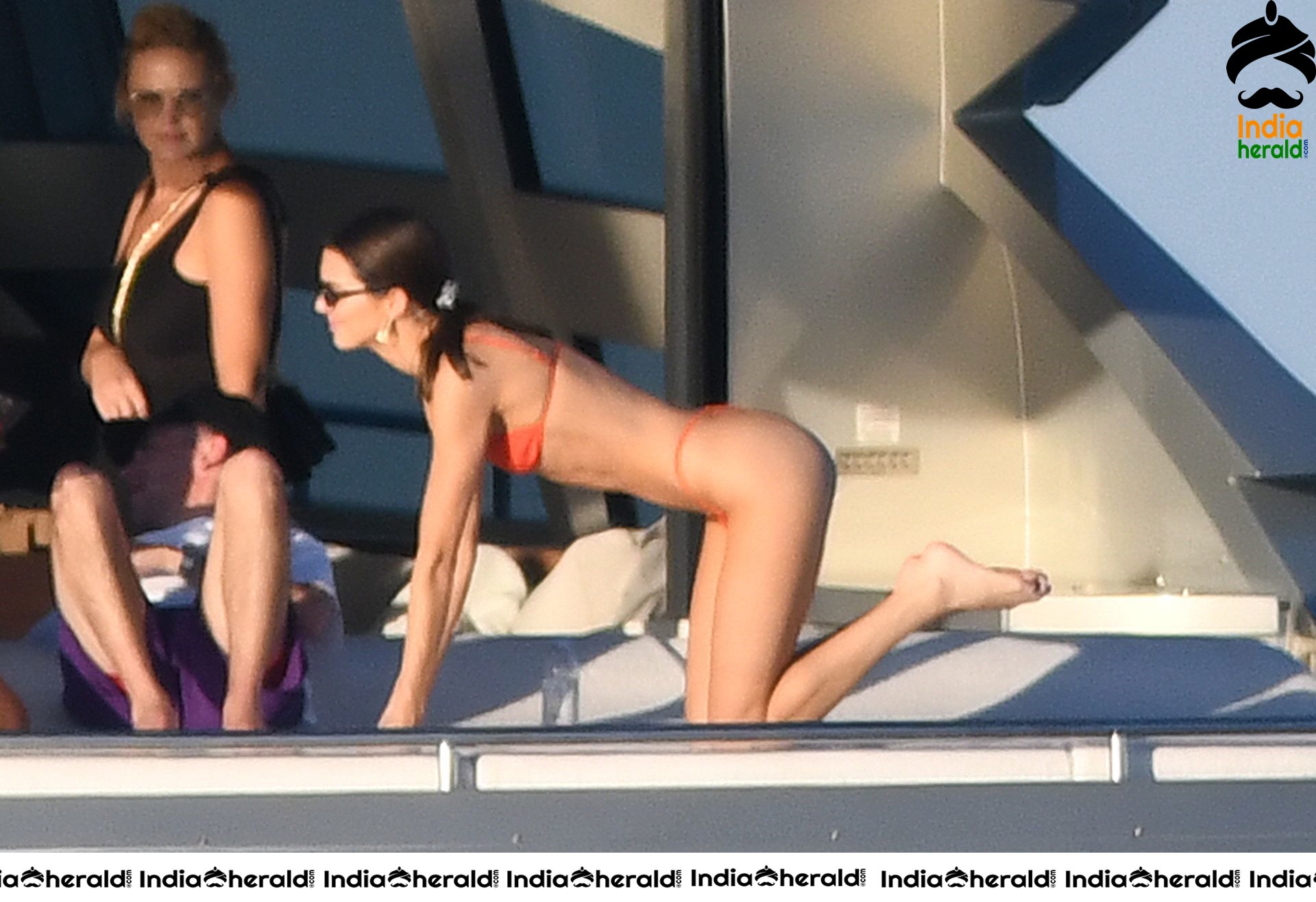 Kendall Jenner in a Bikini on a Yacht in Miami Set 1