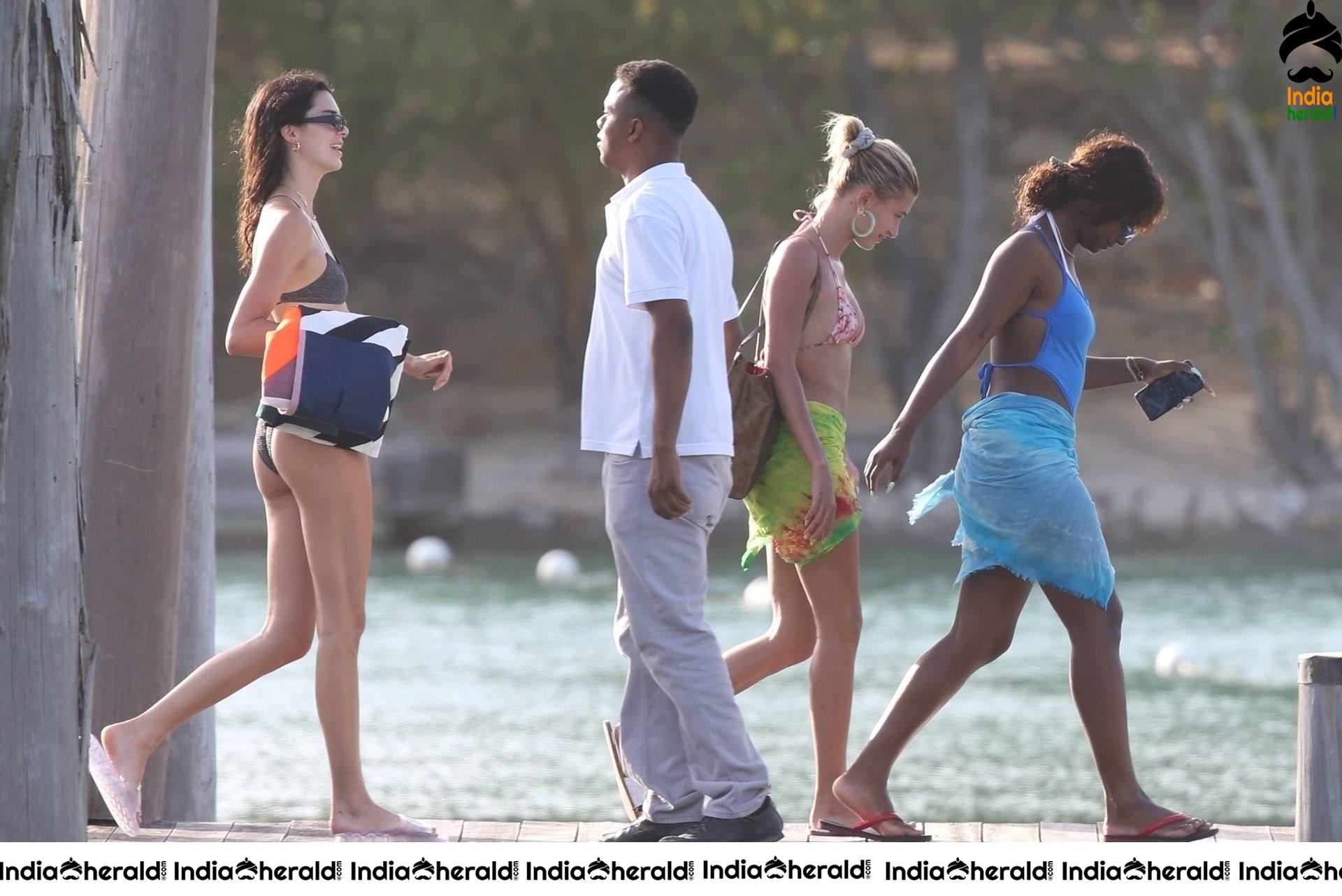 Kendall Jenner in Sexy Bikini on a boat during a bachelorette party