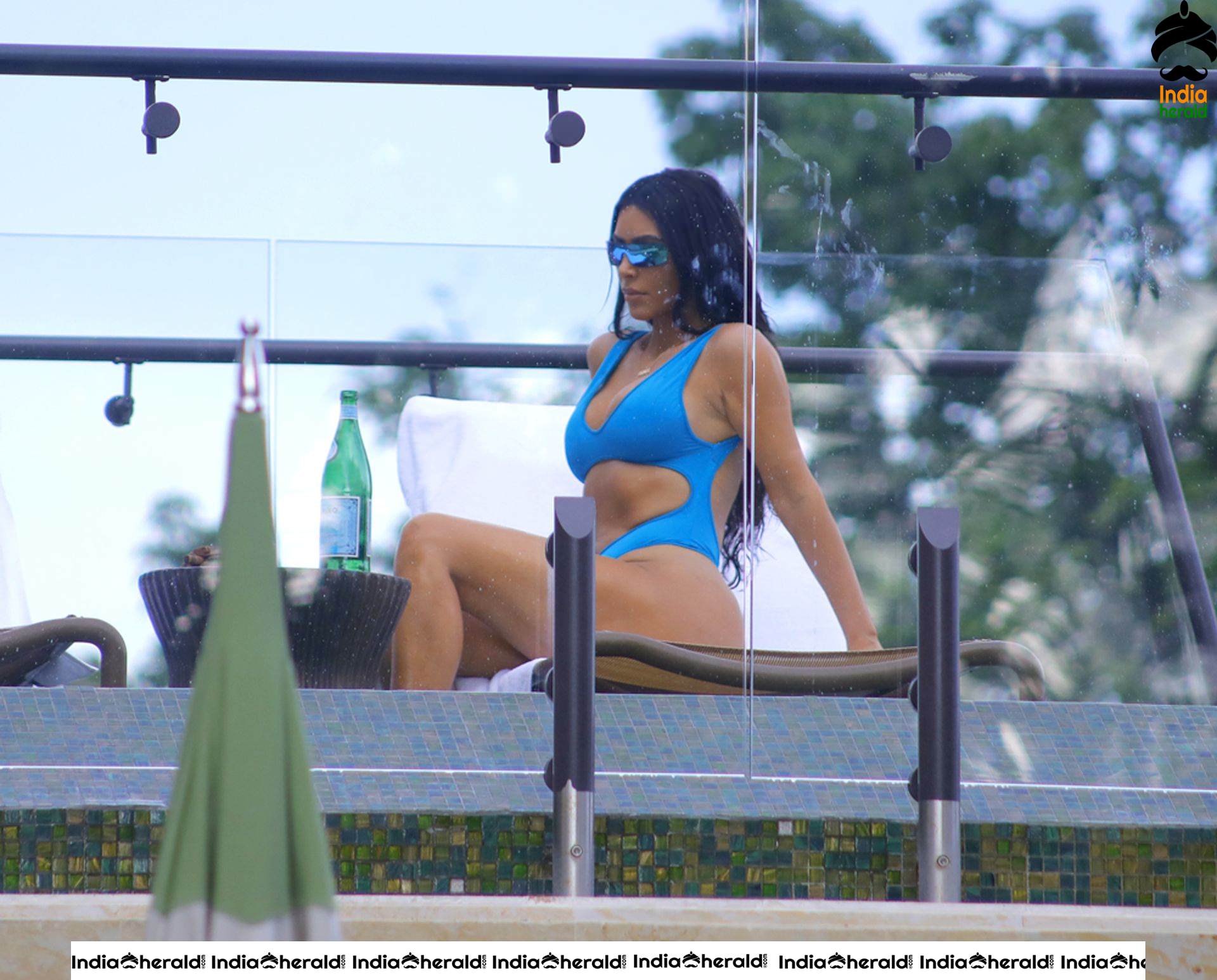 Kim Kardashian wears an electric blue bikini on vacation in Costa Rica