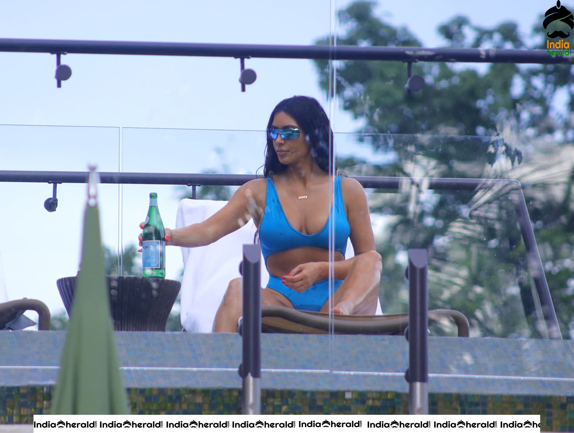 Kim Kardashian wears an electric blue bikini on vacation in Costa Rica