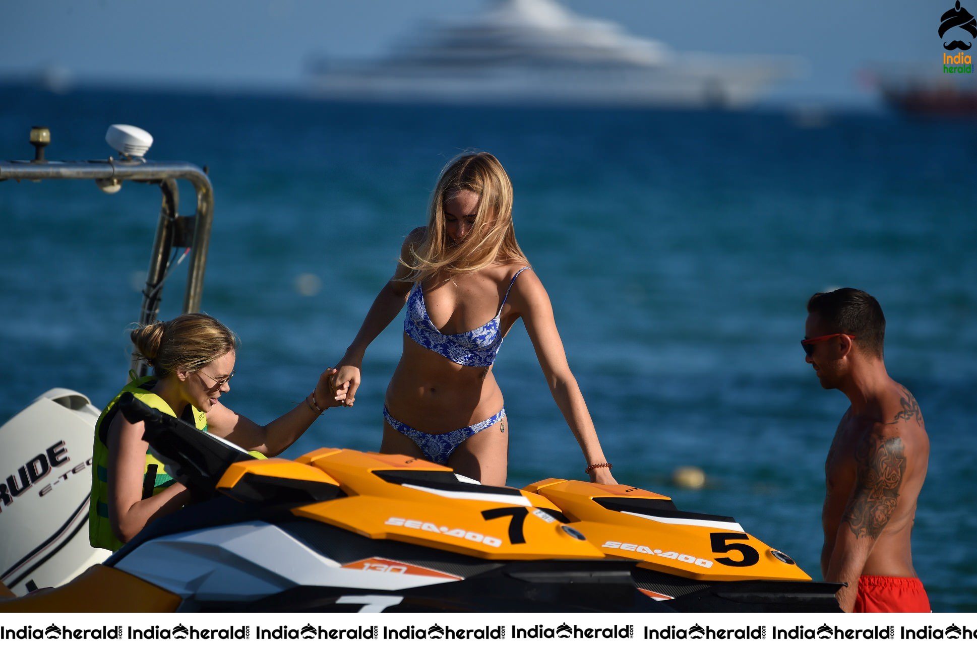 Kimberley Garner in Bikini and riding on a jet ski at St Tropez Set 1