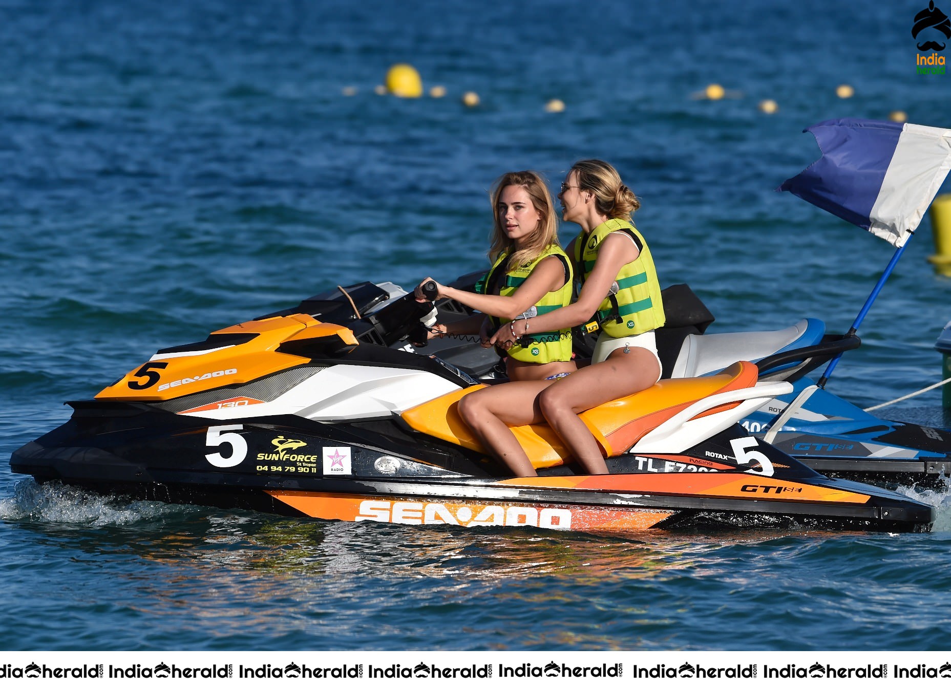 Kimberley Garner in Bikini and riding on a jet ski at St Tropez Set 1