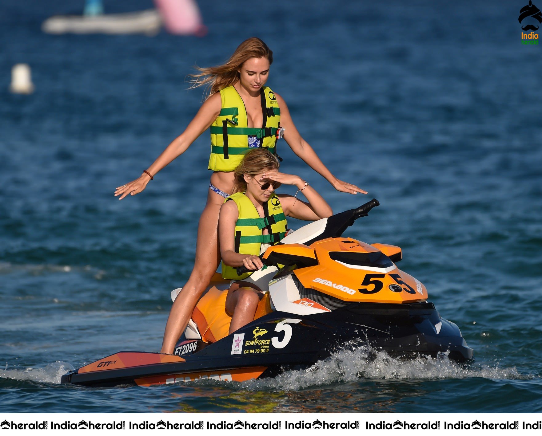 Kimberley Garner in Bikini and riding on a jet ski at St Tropez Set 1