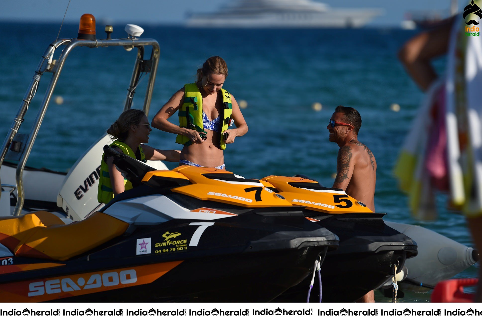 Kimberley Garner in Bikini and riding on a jet ski at St Tropez Set 2